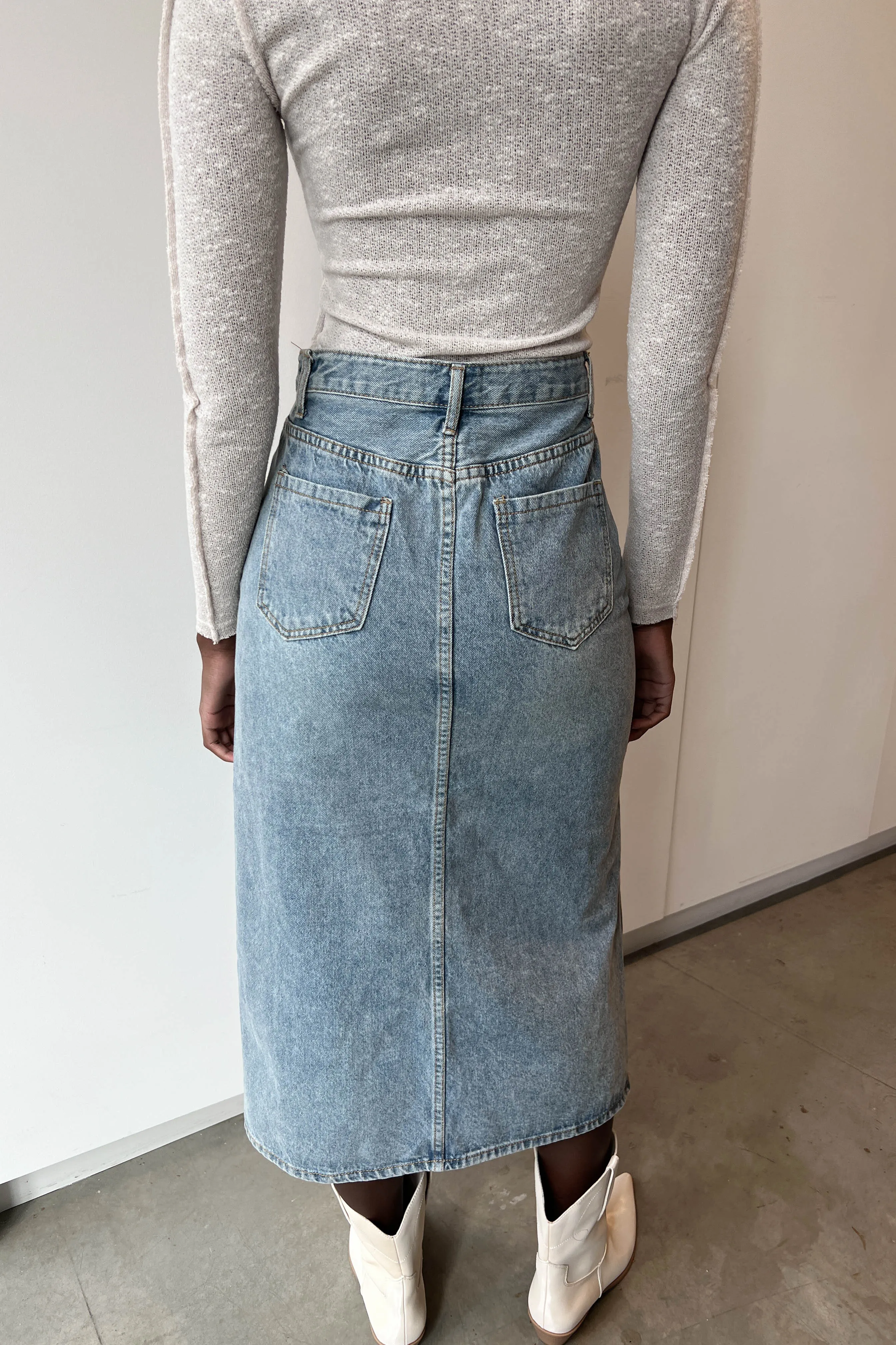 MIDI JEAN SKIRT sold by OAK AND FORT product image thumbnail 4