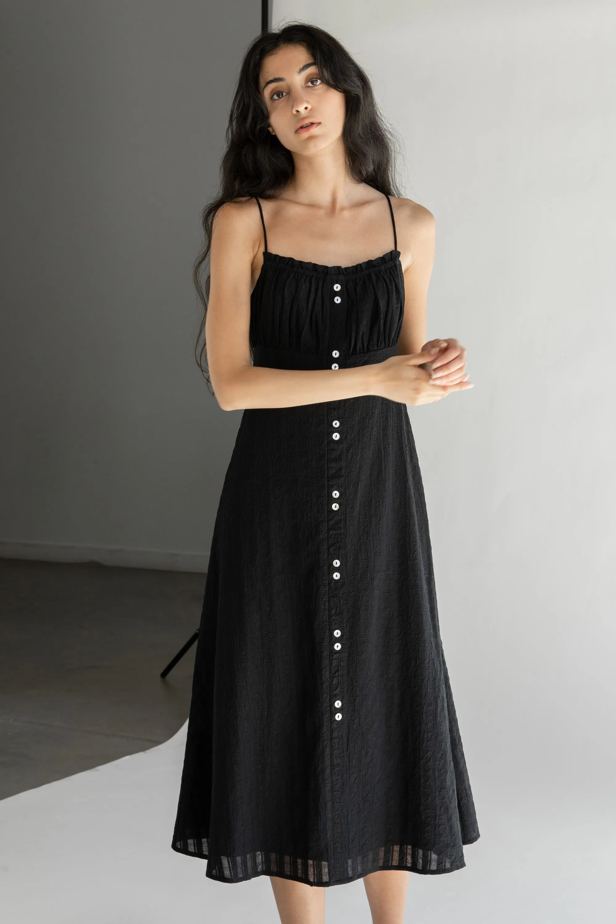 BUTTON FRONT MIDI DRESS sold by OAK AND FORT product image thumbnail 4