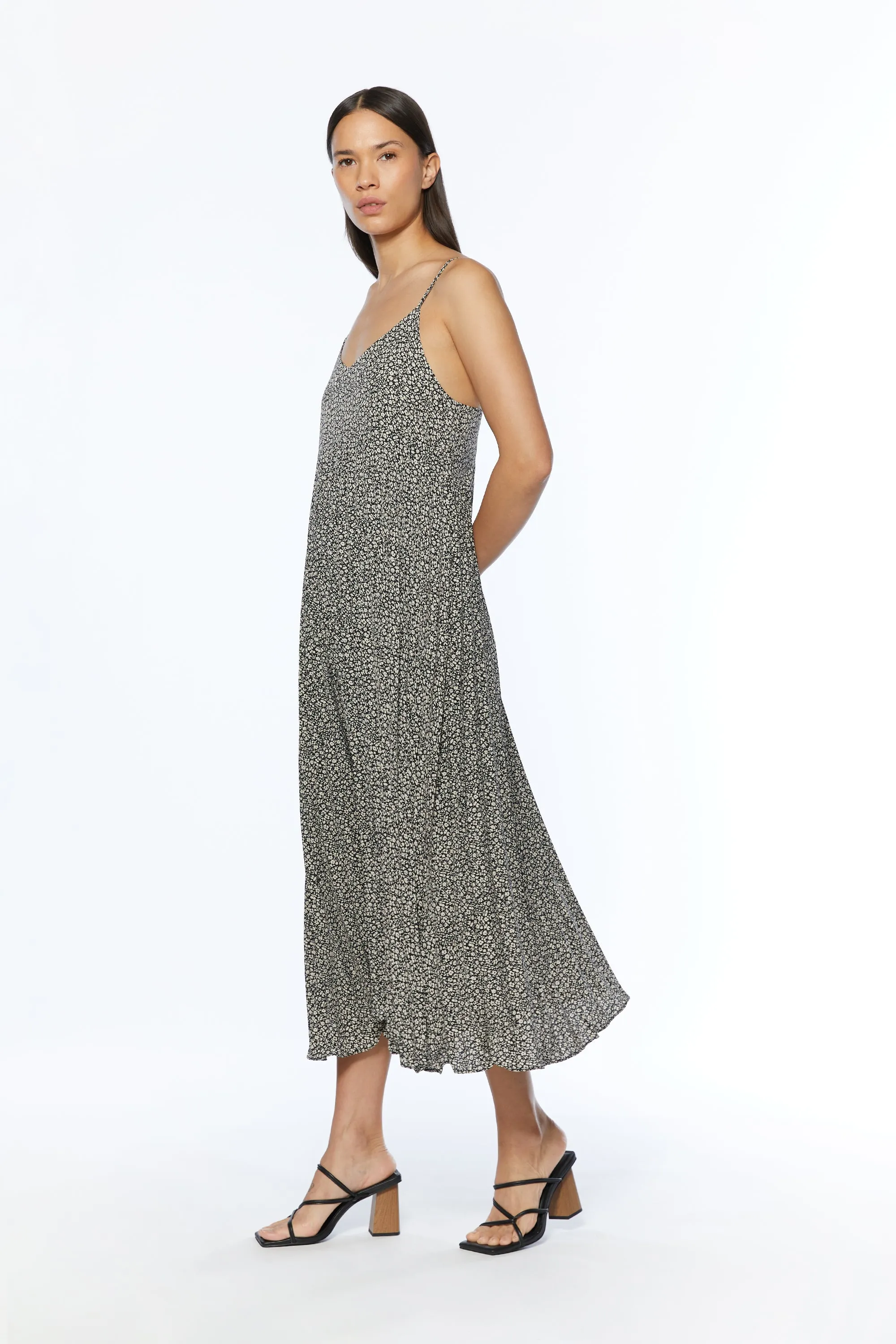 PRINTED MIDI DRESS WITH PLEATS sold by OAK AND FORT product image thumbnail 3