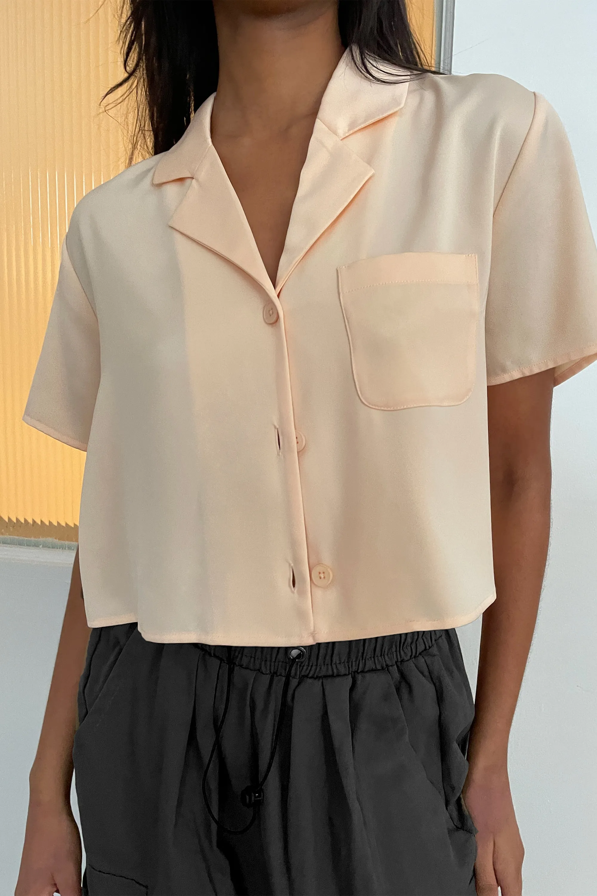 CROPPED COLLARED BLOUSE sold by OAK AND FORT