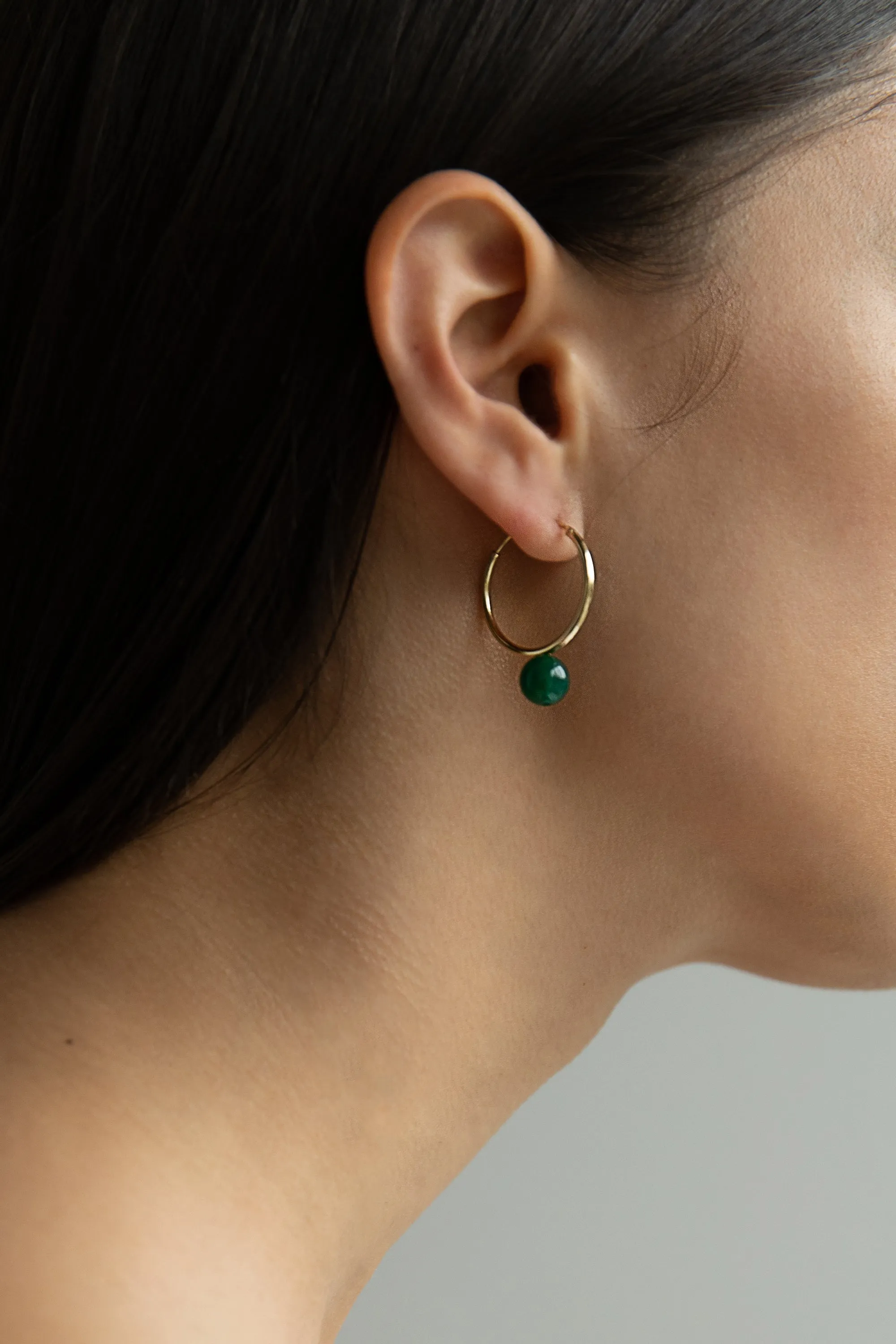 HOOP EARRING WITH GEMSTONE sold by OAK AND FORT