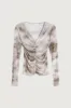 RUCHED FRONT MESH TOP sold by OAK AND FORT
