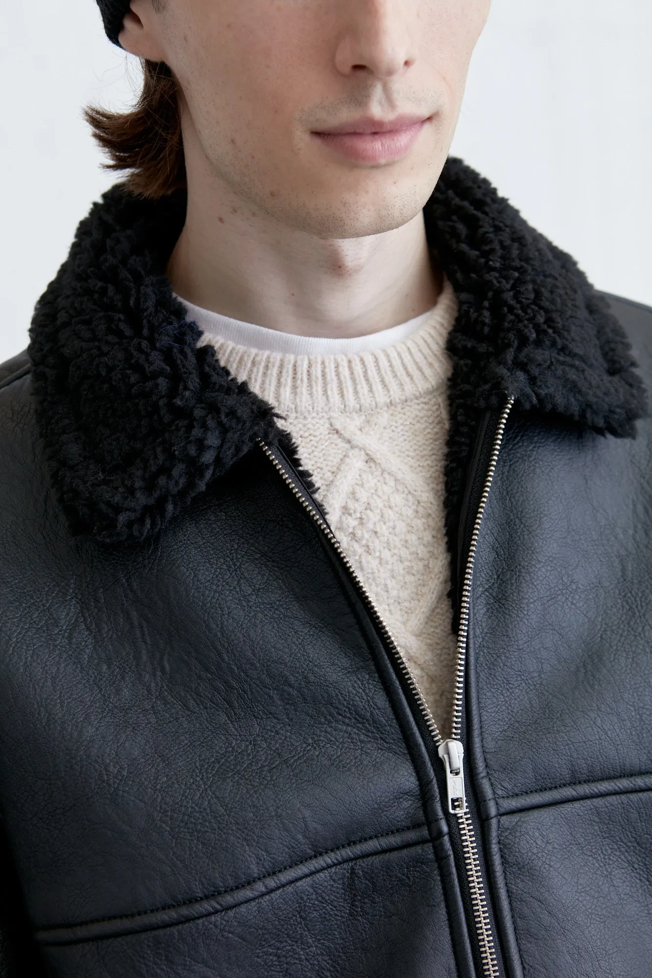 VEGAN LEATHER SHERPA JACKET sold by OAK AND FORT product image thumbnail 5