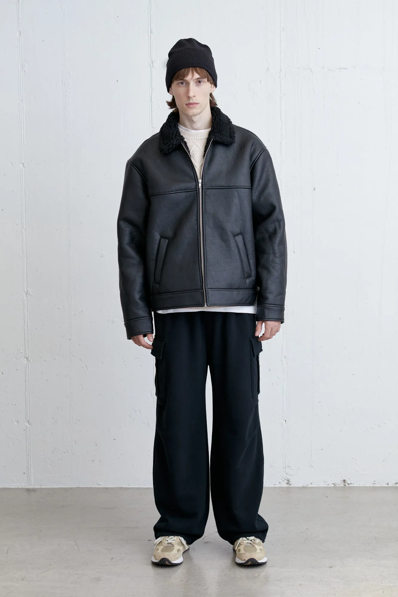 VEGAN LEATHER SHERPA JACKET sold by OAK AND FORT product image thumbnail 3