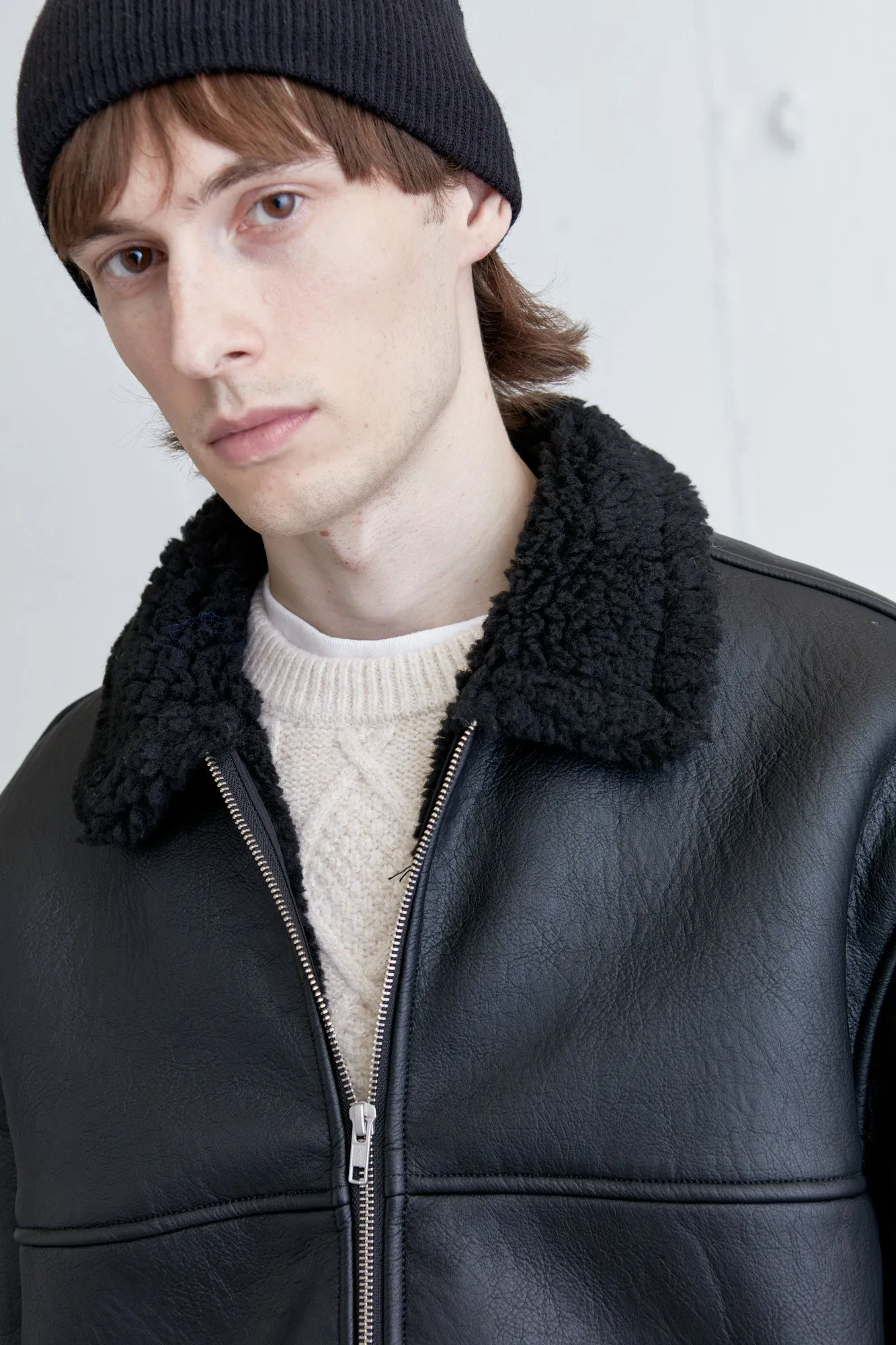 VEGAN LEATHER SHERPA JACKET sold by OAK AND FORT product image thumbnail 4