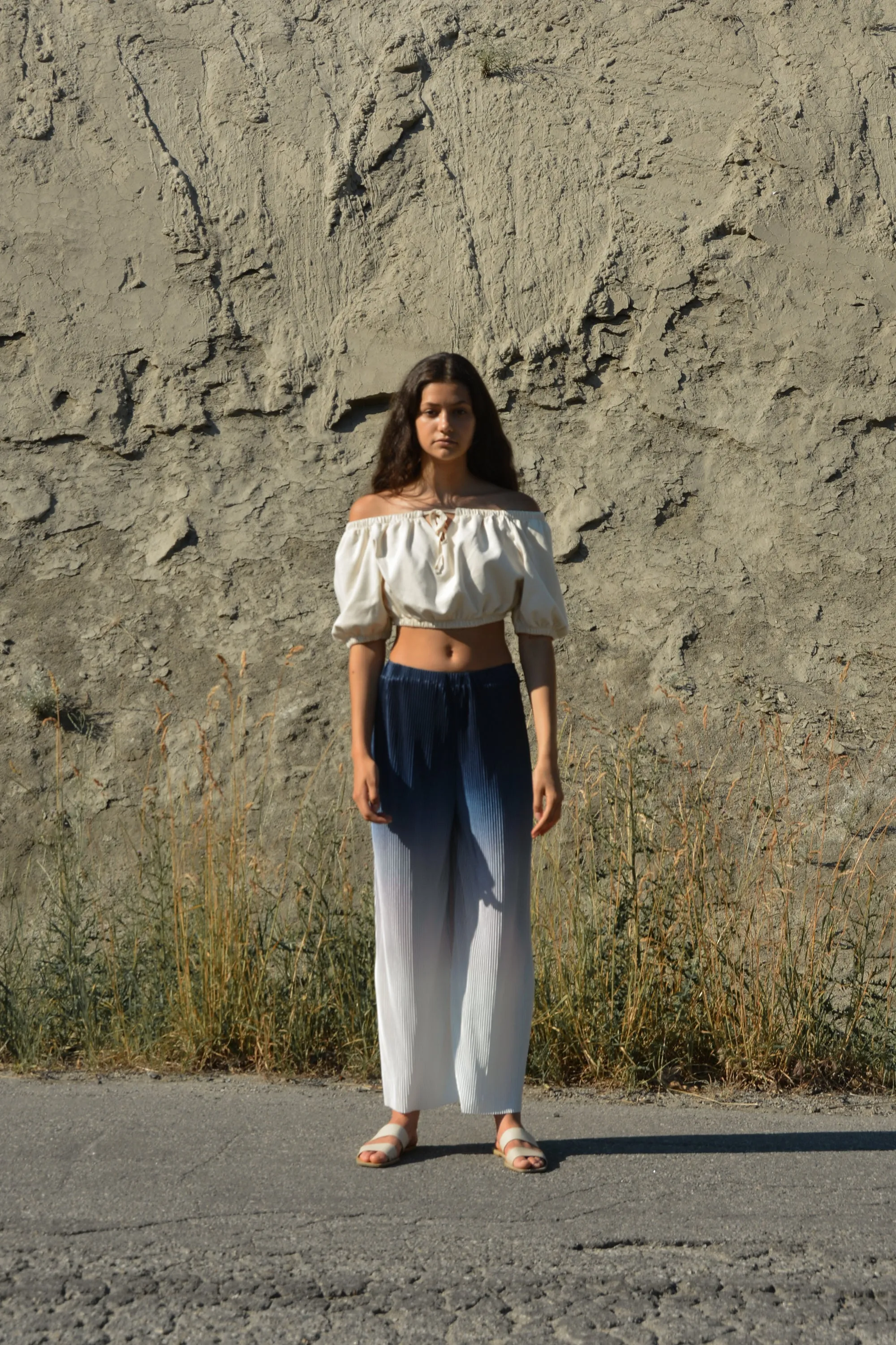 OMBRE PLEATED WIDE LEG PANT sold by OAK AND FORT product image thumbnail 4