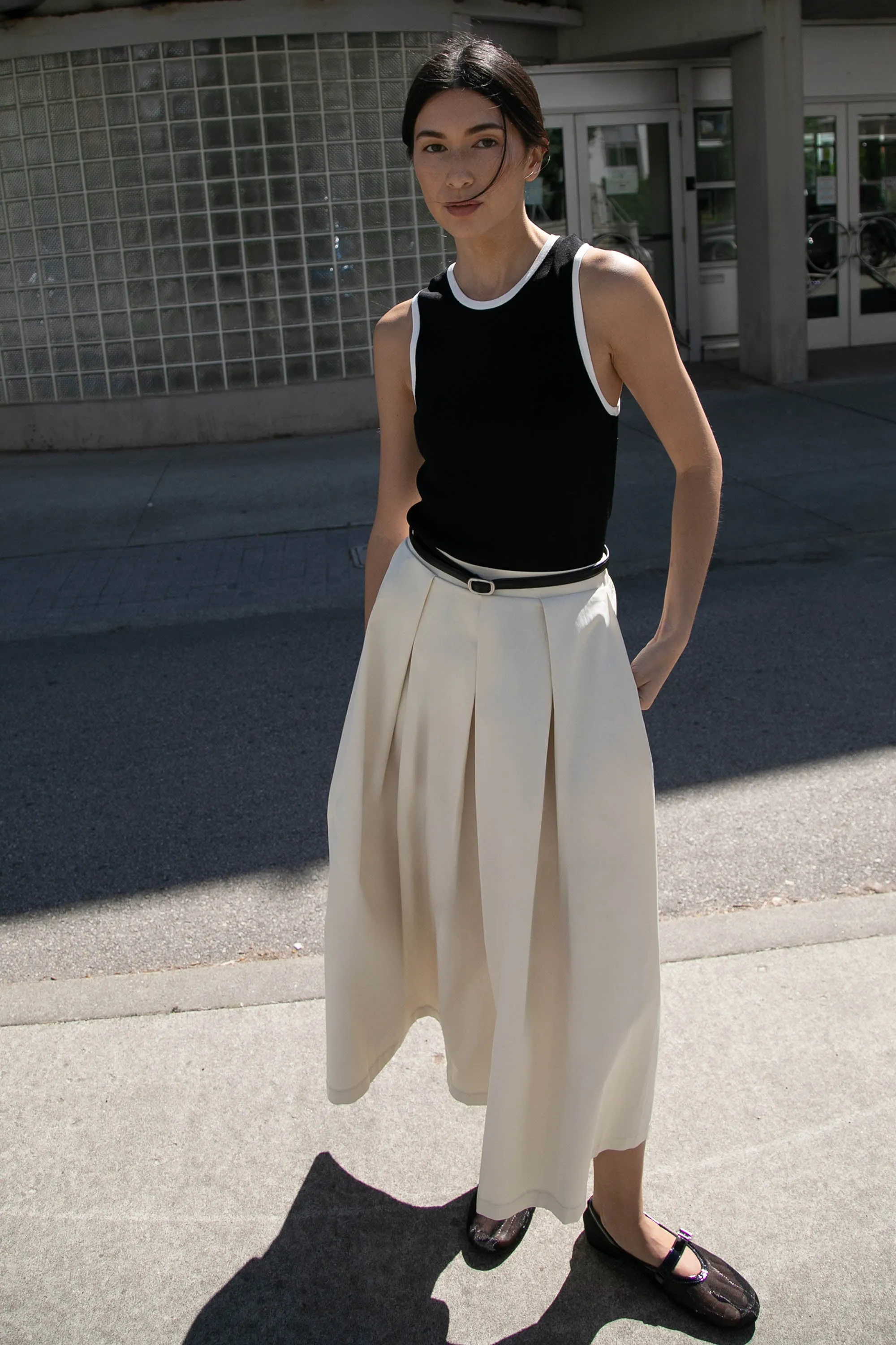 A-LINE MIDI SKIRT WITH PLEATS sold by OAK AND FORT product image thumbnail 3