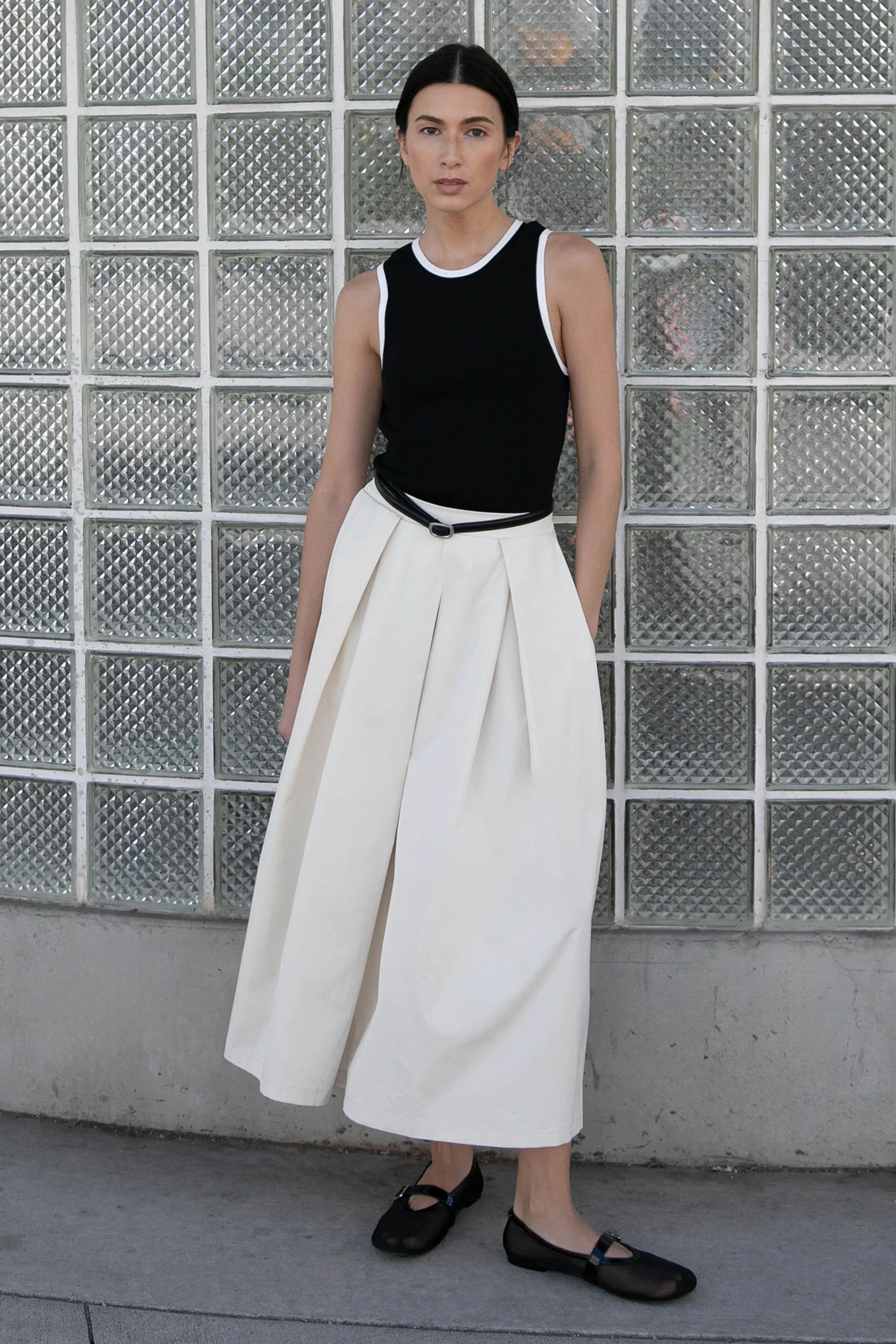 A-LINE MIDI SKIRT WITH PLEATS sold by OAK AND FORT
