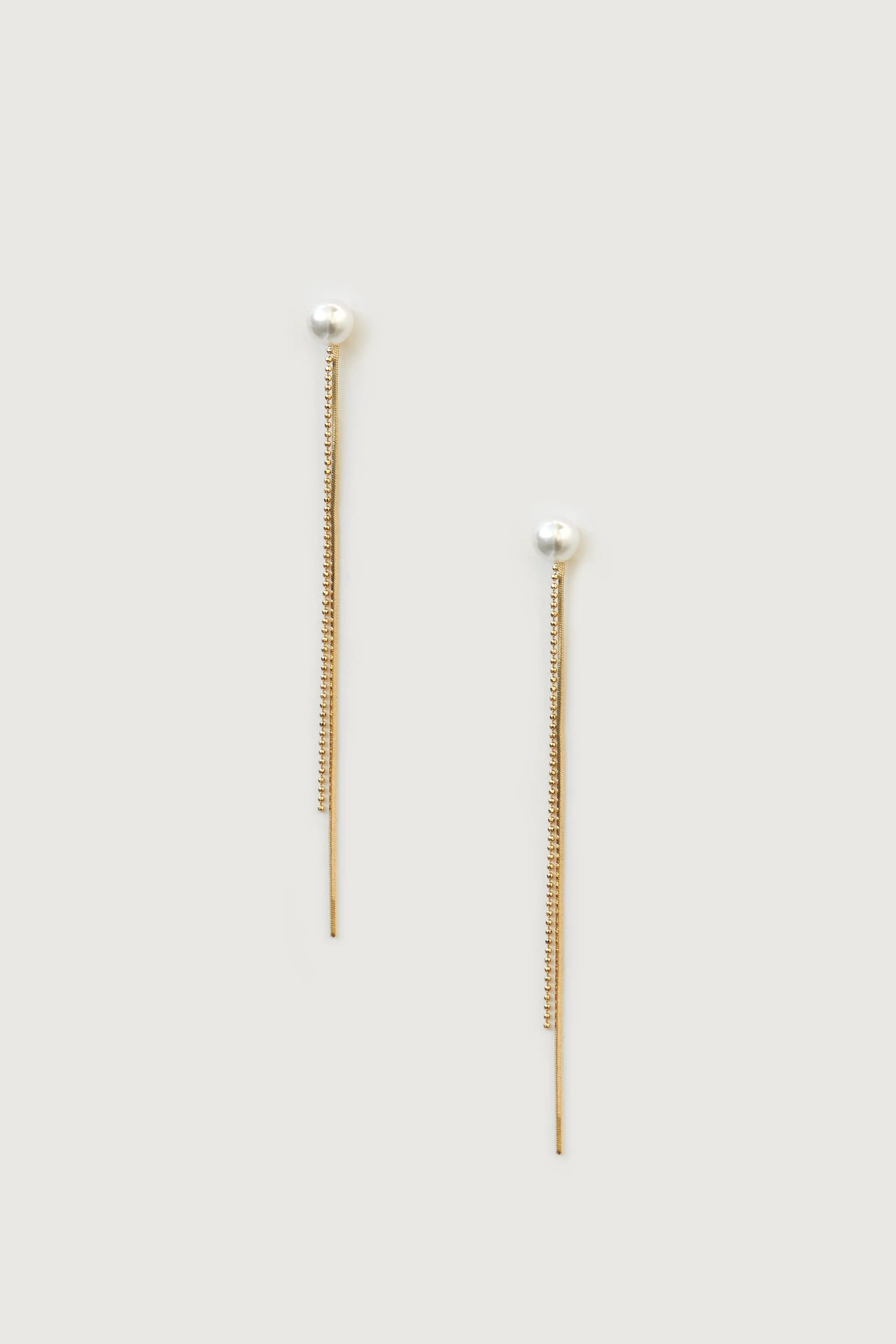 PEARL STUD WITH MIXED CHAINS sold by OAK AND FORT product image thumbnail 5
