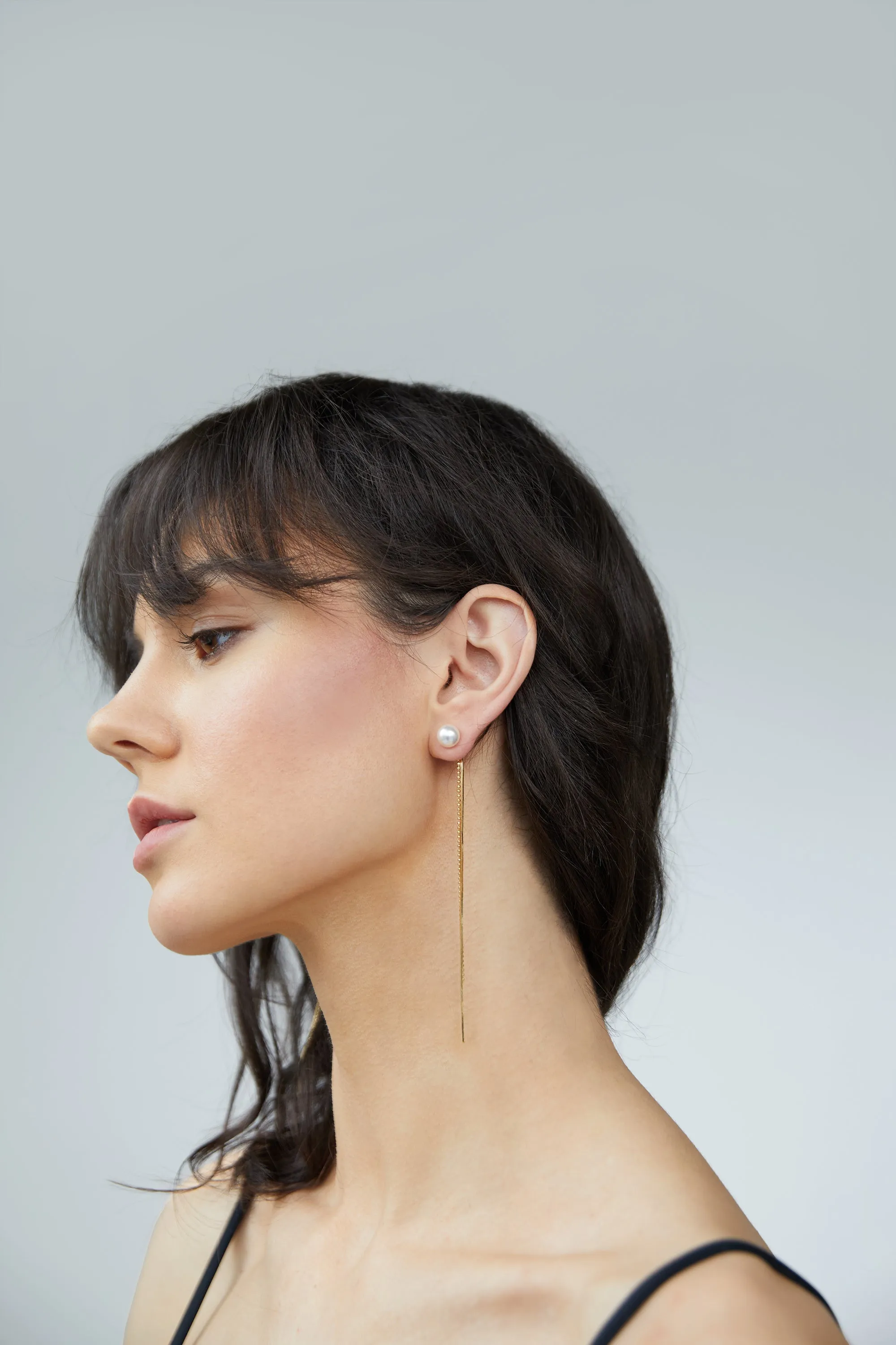 PEARL STUD WITH MIXED CHAINS sold by OAK AND FORT