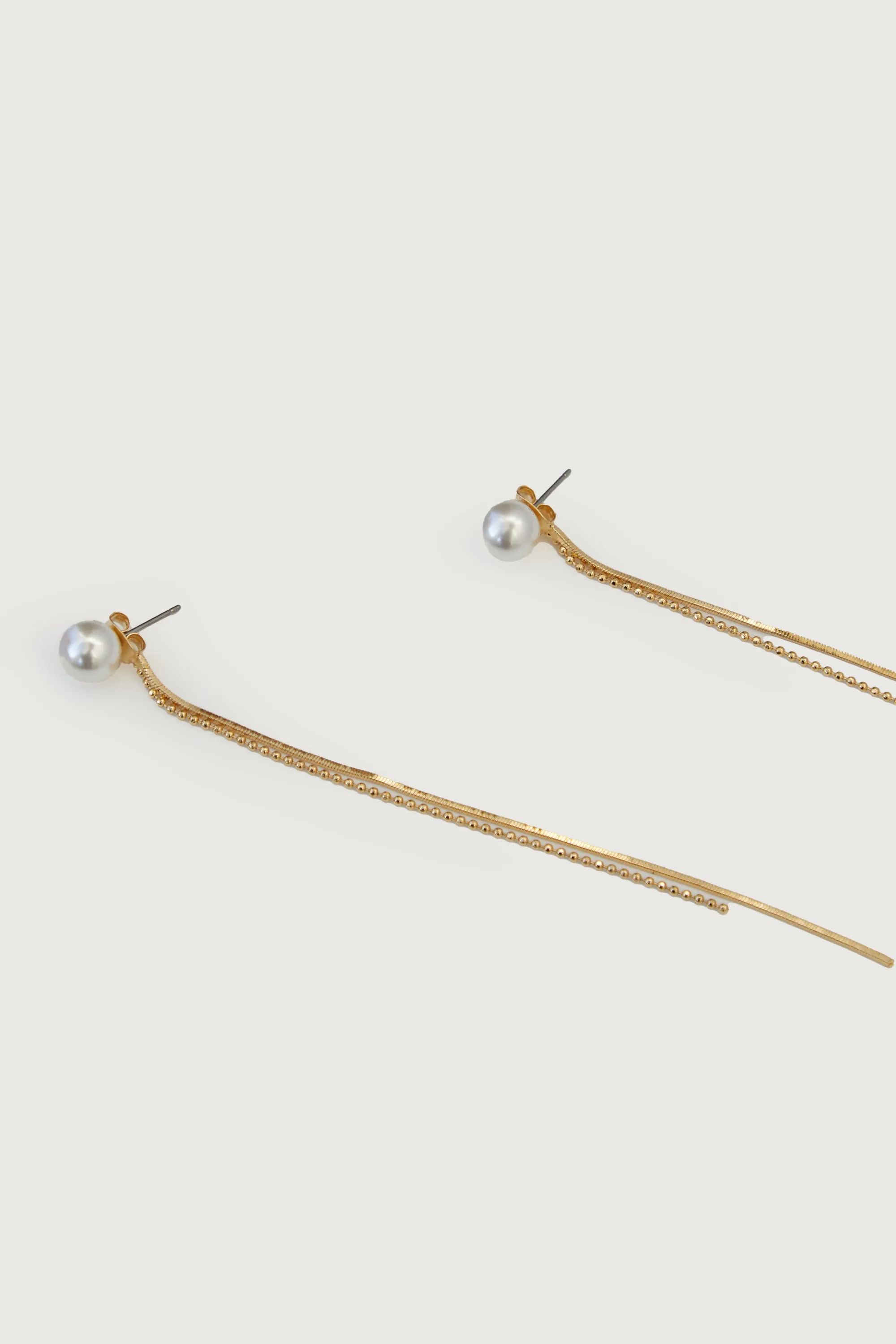 PEARL STUD WITH MIXED CHAINS sold by OAK AND FORT product image thumbnail 4