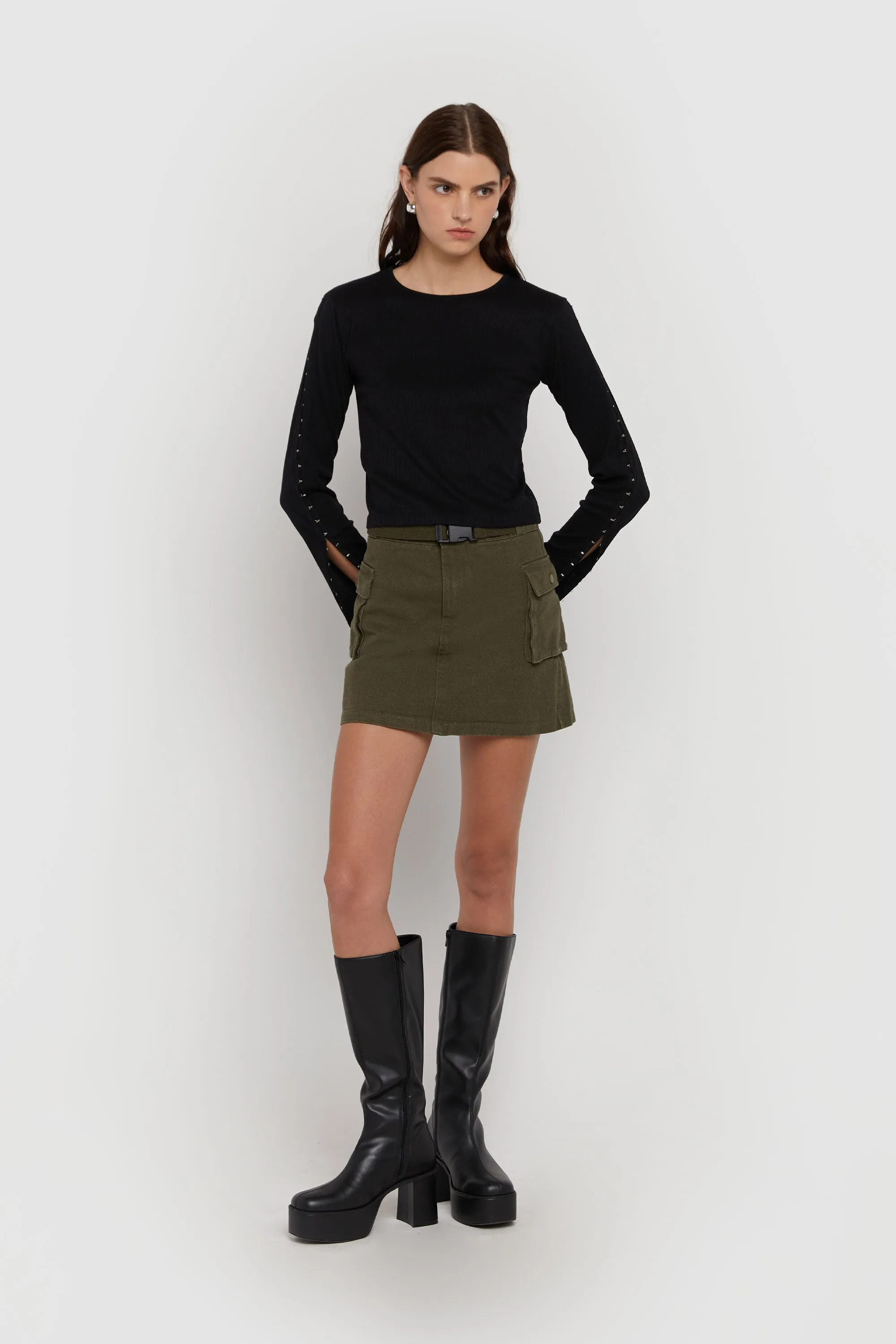 CARGO MINI SKIRT sold by OAK AND FORT product image thumbnail 5
