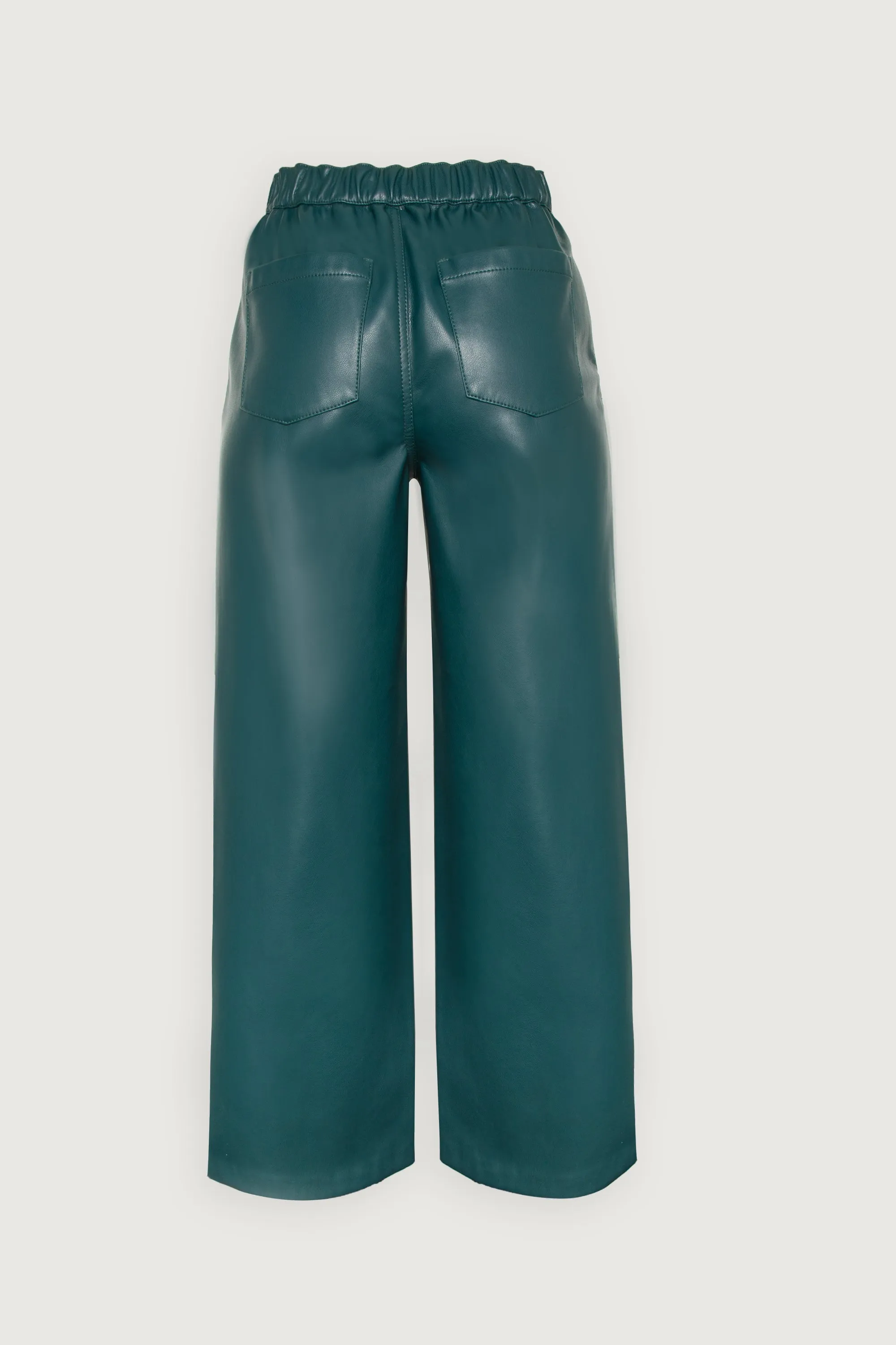 STRAIGHT LEG VEGAN LEATHER PANTS sold by OAK AND FORT product image thumbnail 4