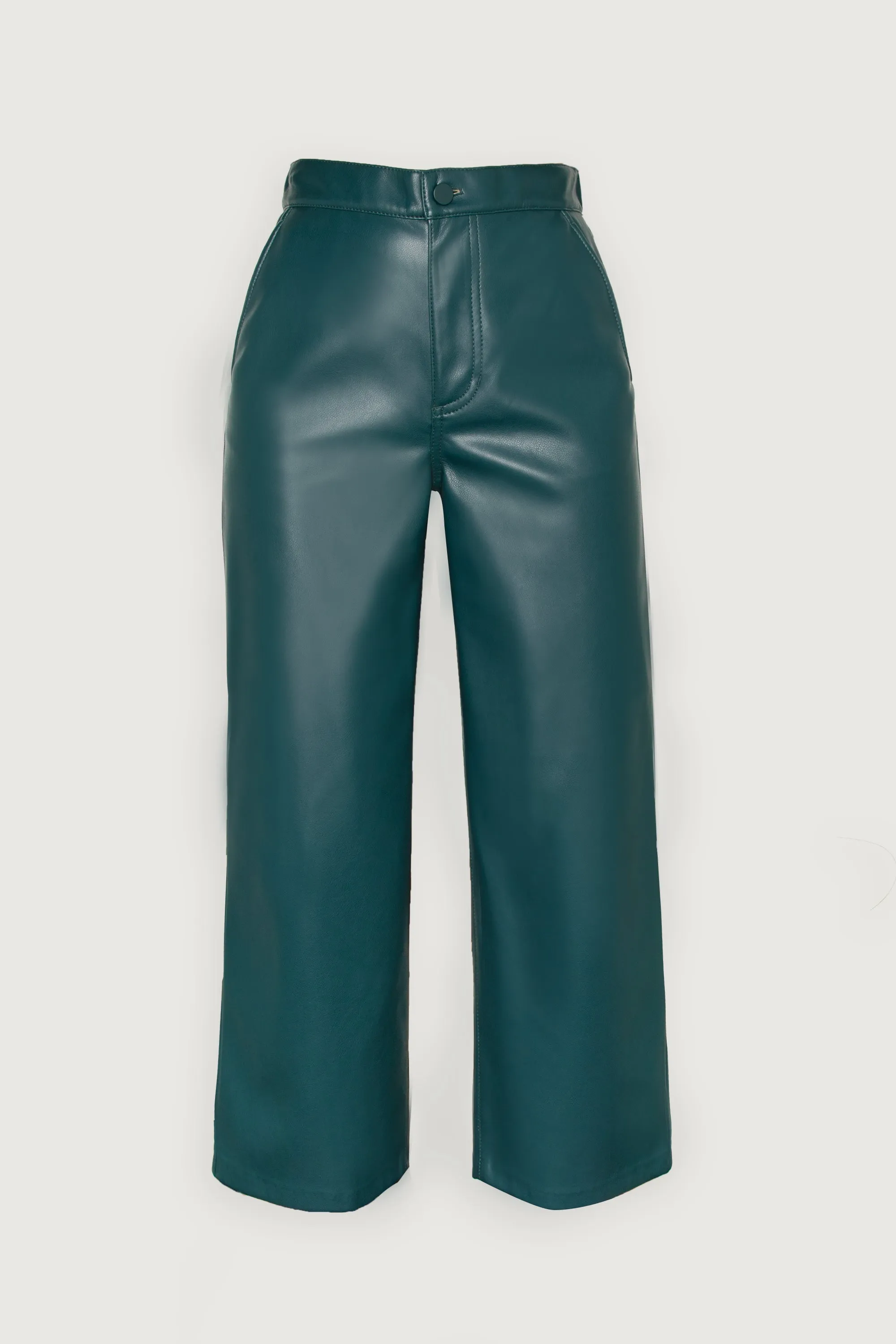 STRAIGHT LEG VEGAN LEATHER PANTS sold by OAK AND FORT product image thumbnail 3