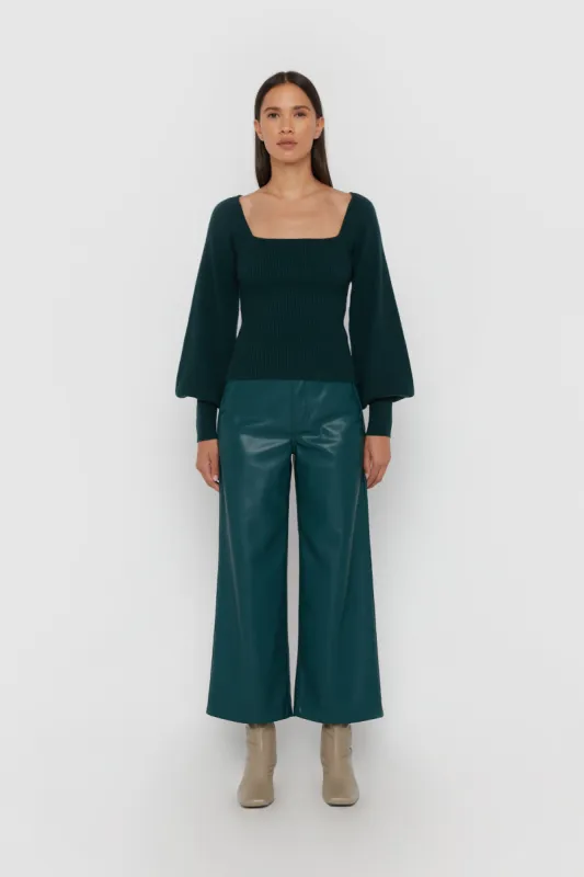 STRAIGHT LEG VEGAN LEATHER PANTS sold by OAK AND FORT