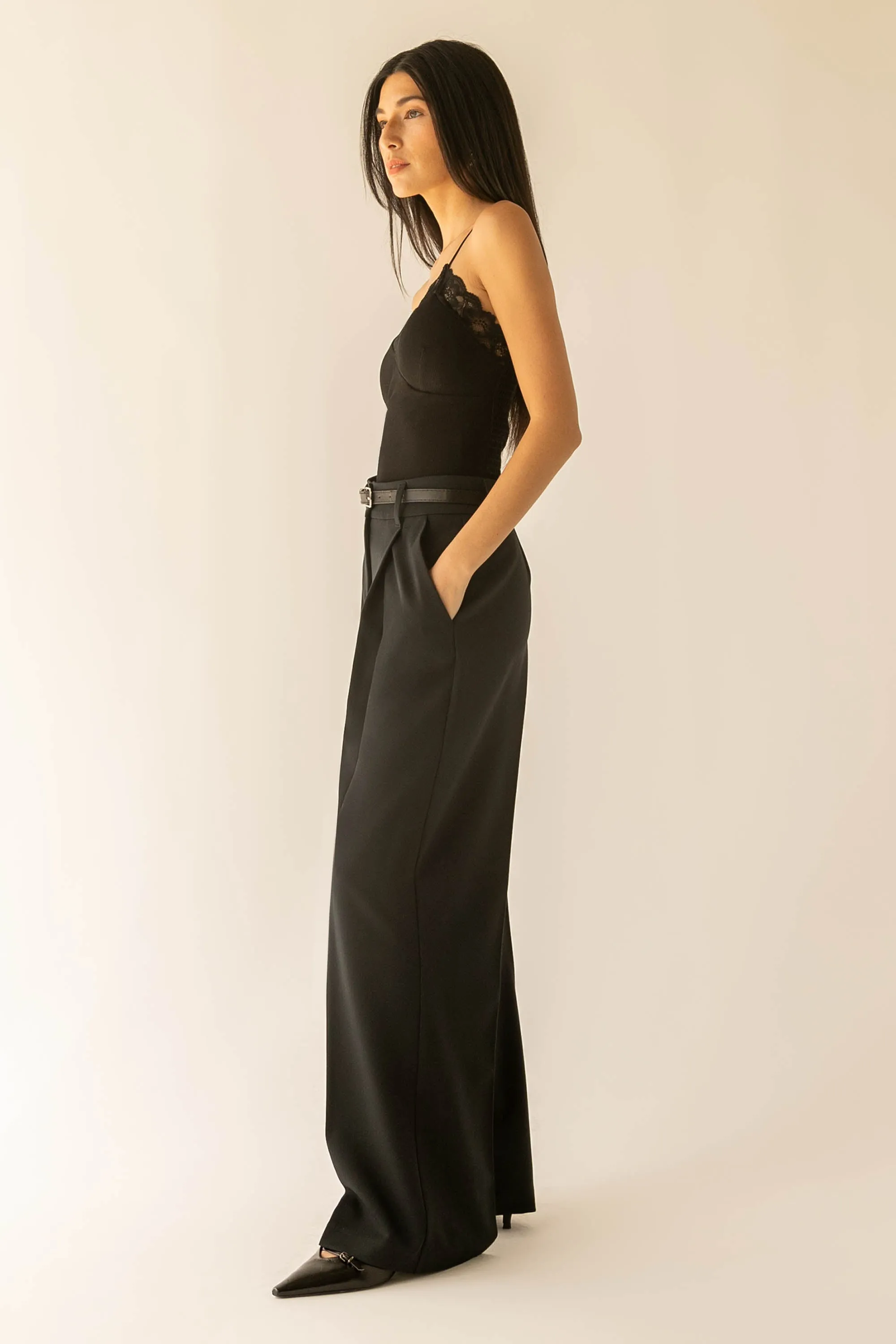 PADDED TANK WITH LACE DETAIL sold by OAK AND FORT product image thumbnail 3