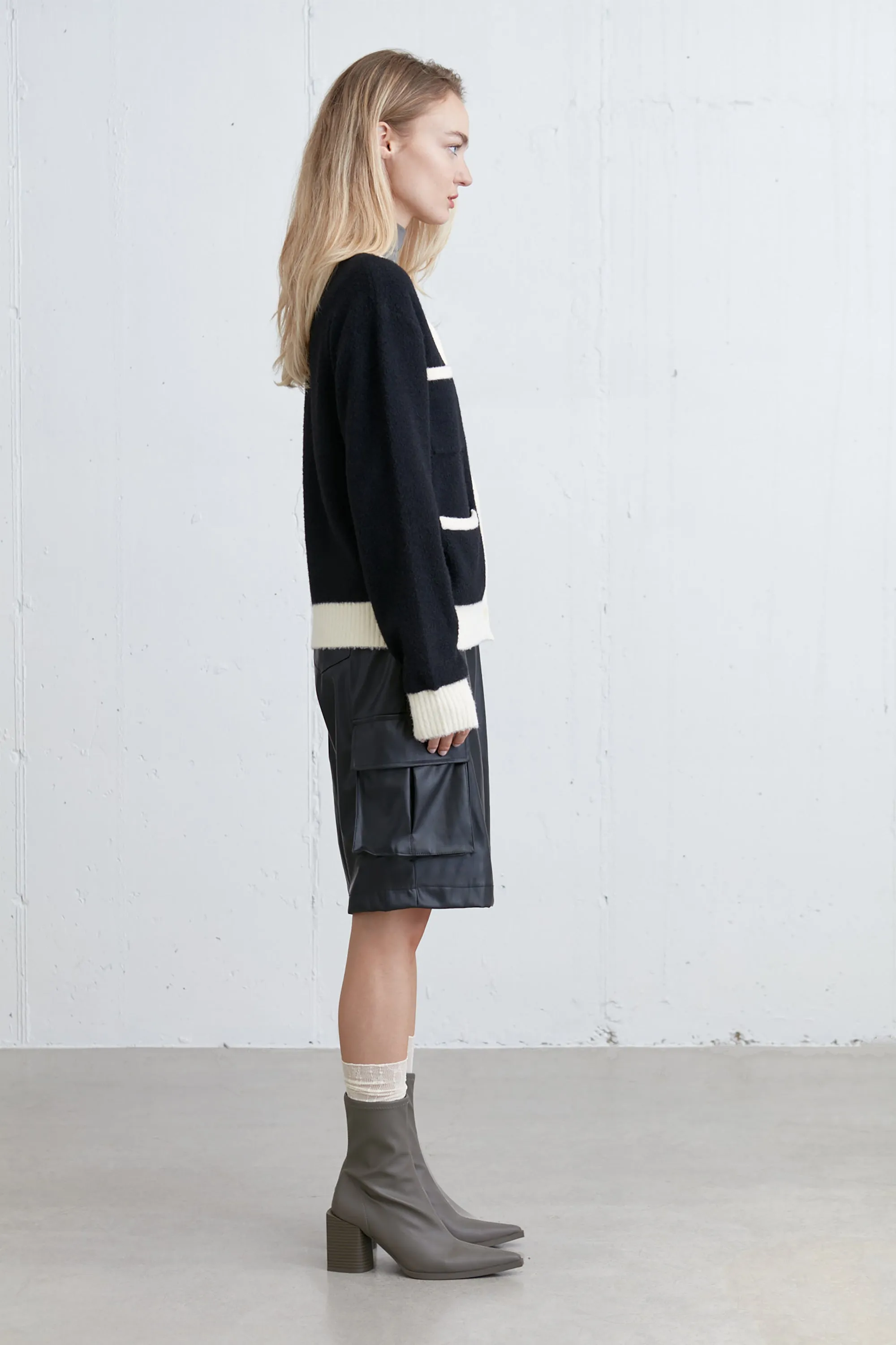 FUZZY COLOUR BLOCK CARDIGAN sold by OAK AND FORT product image thumbnail 5