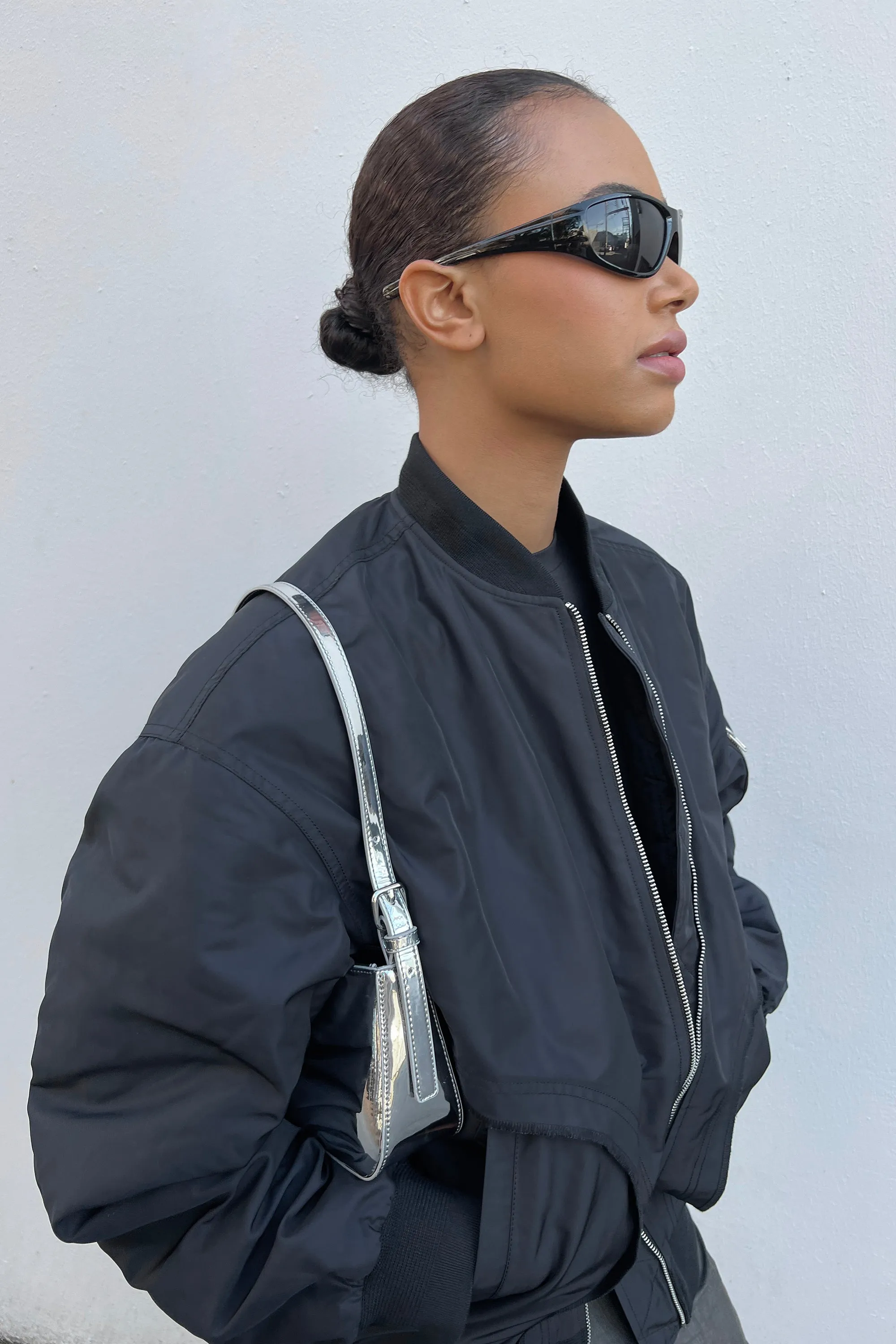 SILVER VINYL SHOULDER BAG sold by OAK AND FORT product image thumbnail 3