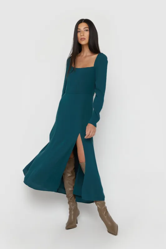 MIDI DRESS WITH SLIT sold by OAK AND FORT