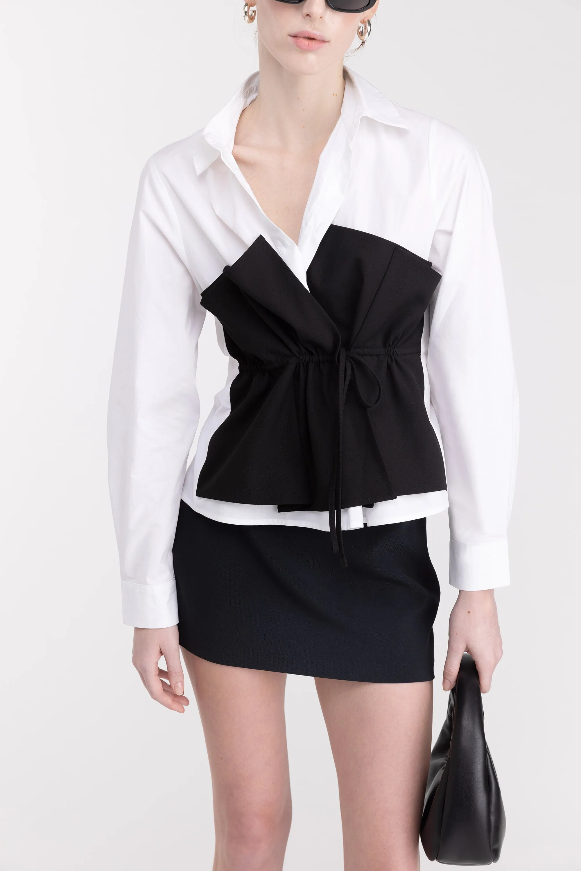 BUSTIER LAYERED POPLIN SHIRT sold by OAK AND FORT product image thumbnail 2