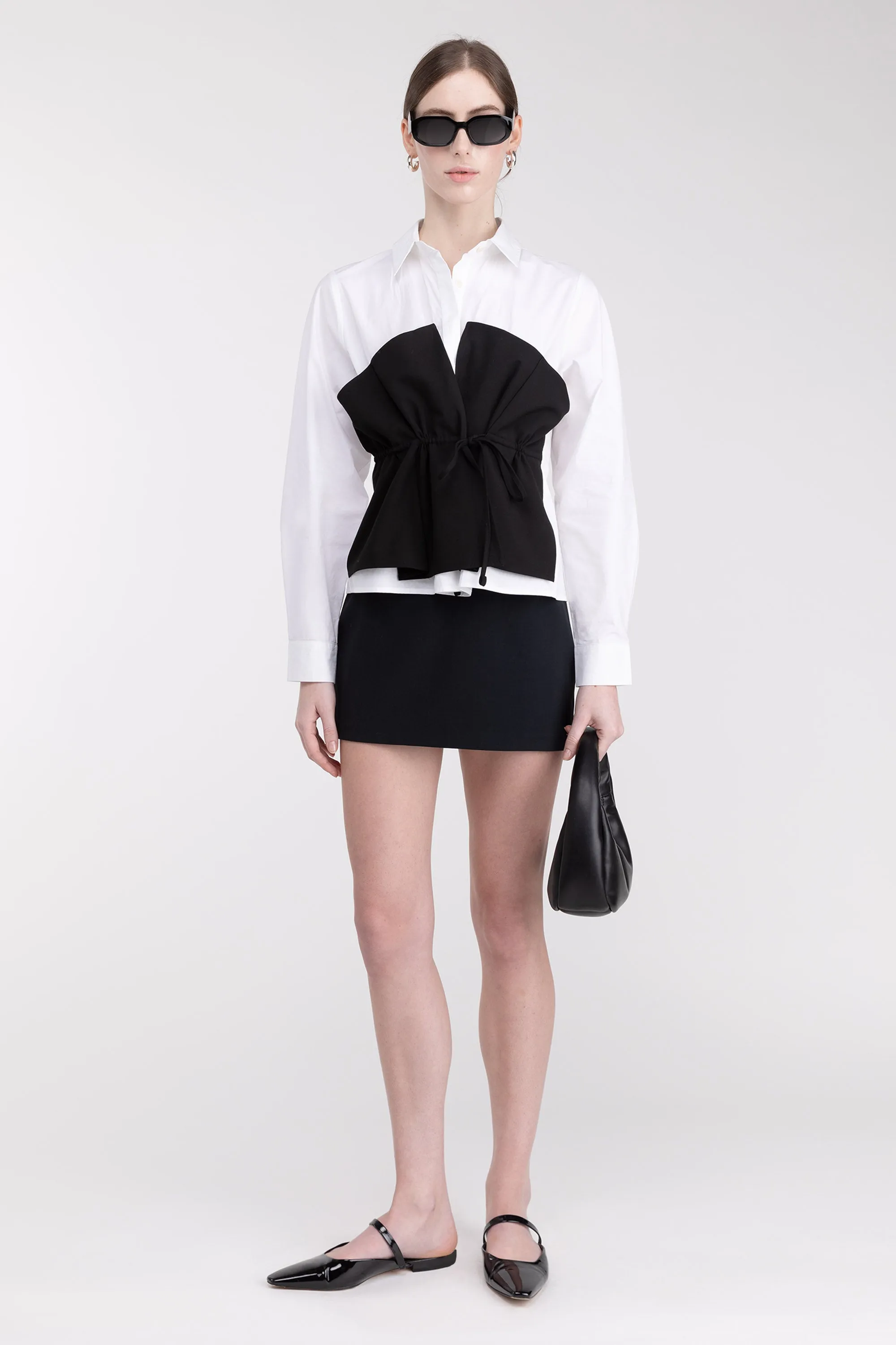 BUSTIER LAYERED POPLIN SHIRT sold by OAK AND FORT product image thumbnail 3