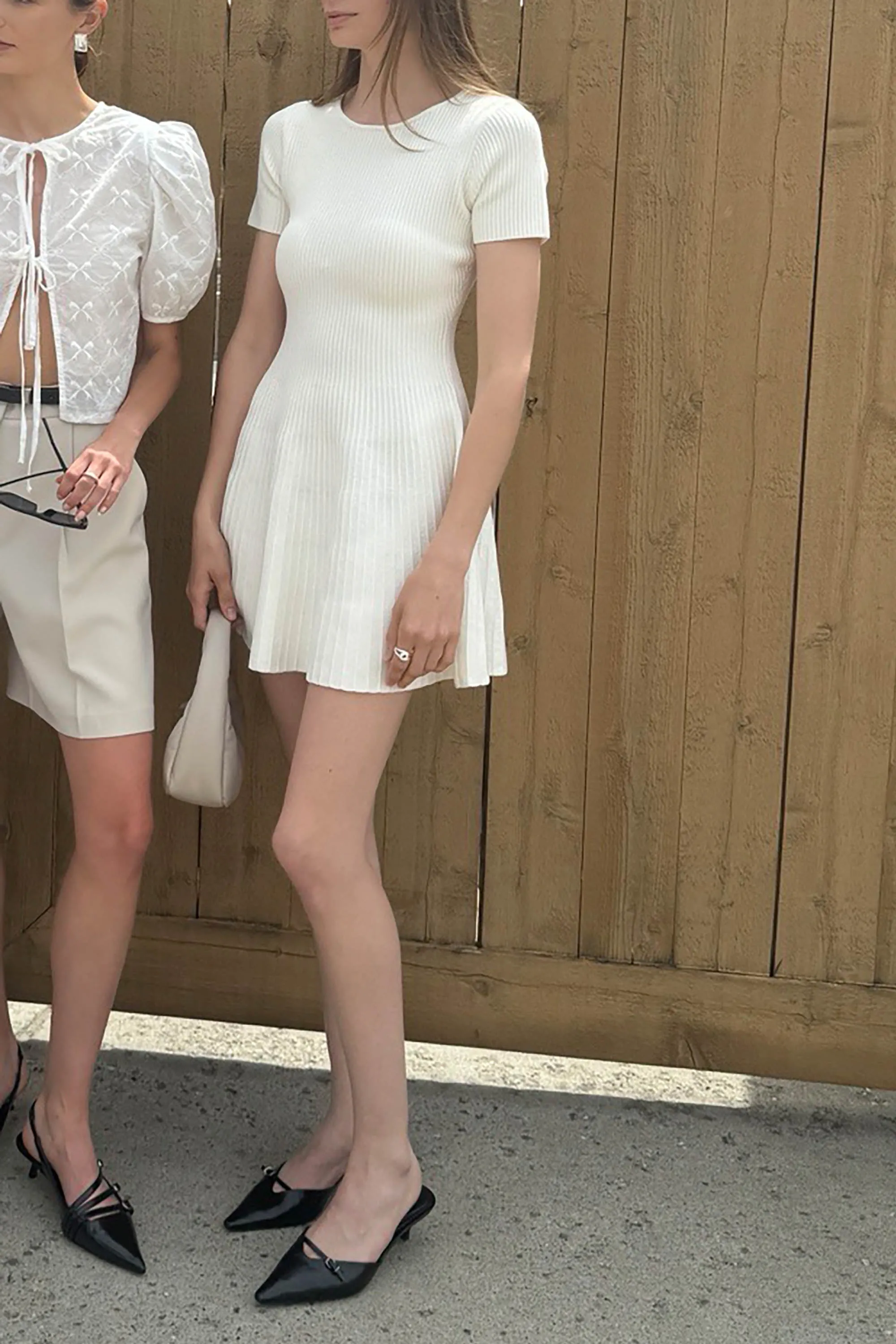 RIBBED SHORT SLEEVE MINI DRESS sold by OAK AND FORT product image thumbnail 3