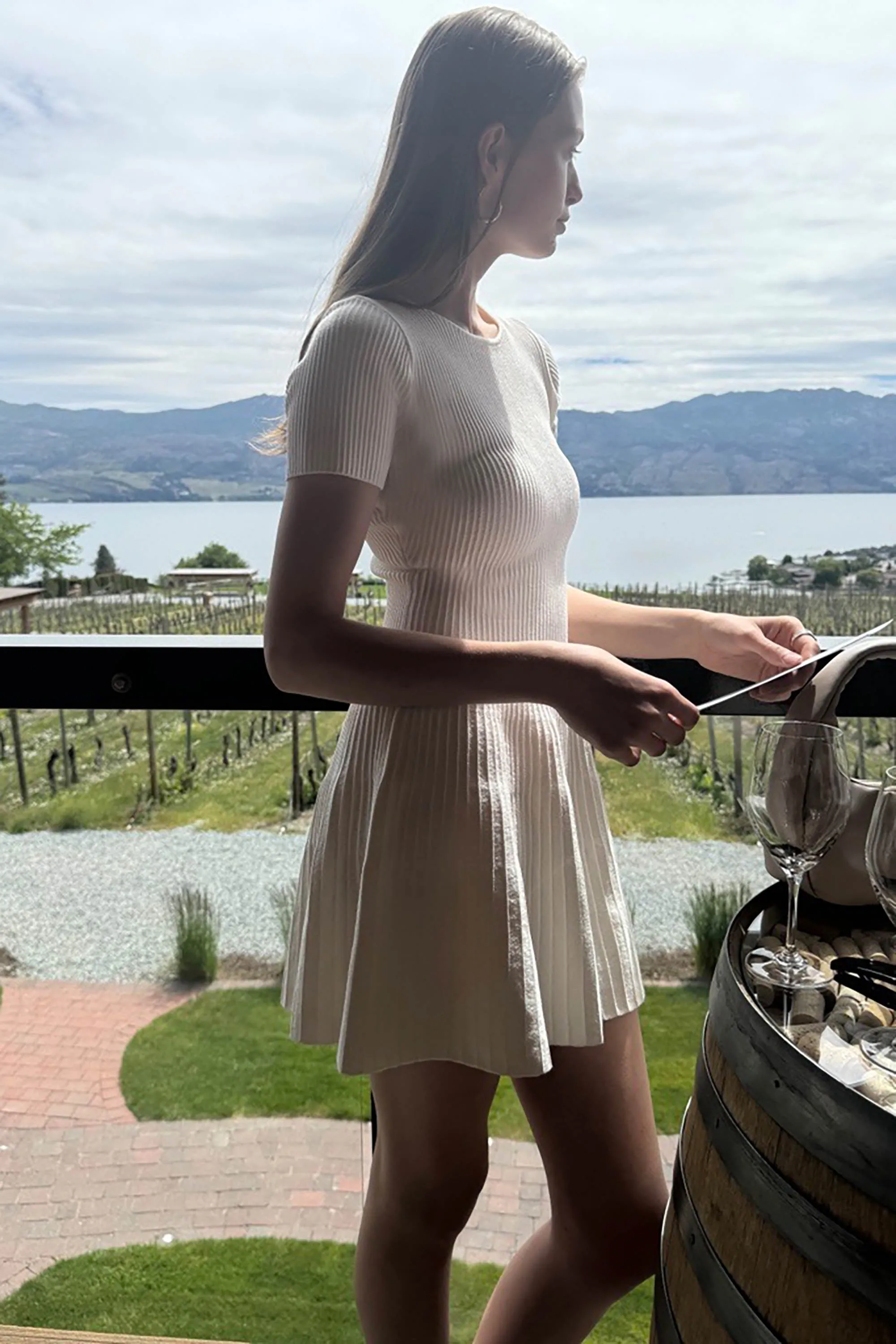 RIBBED SHORT SLEEVE MINI DRESS sold by OAK AND FORT product image thumbnail 2