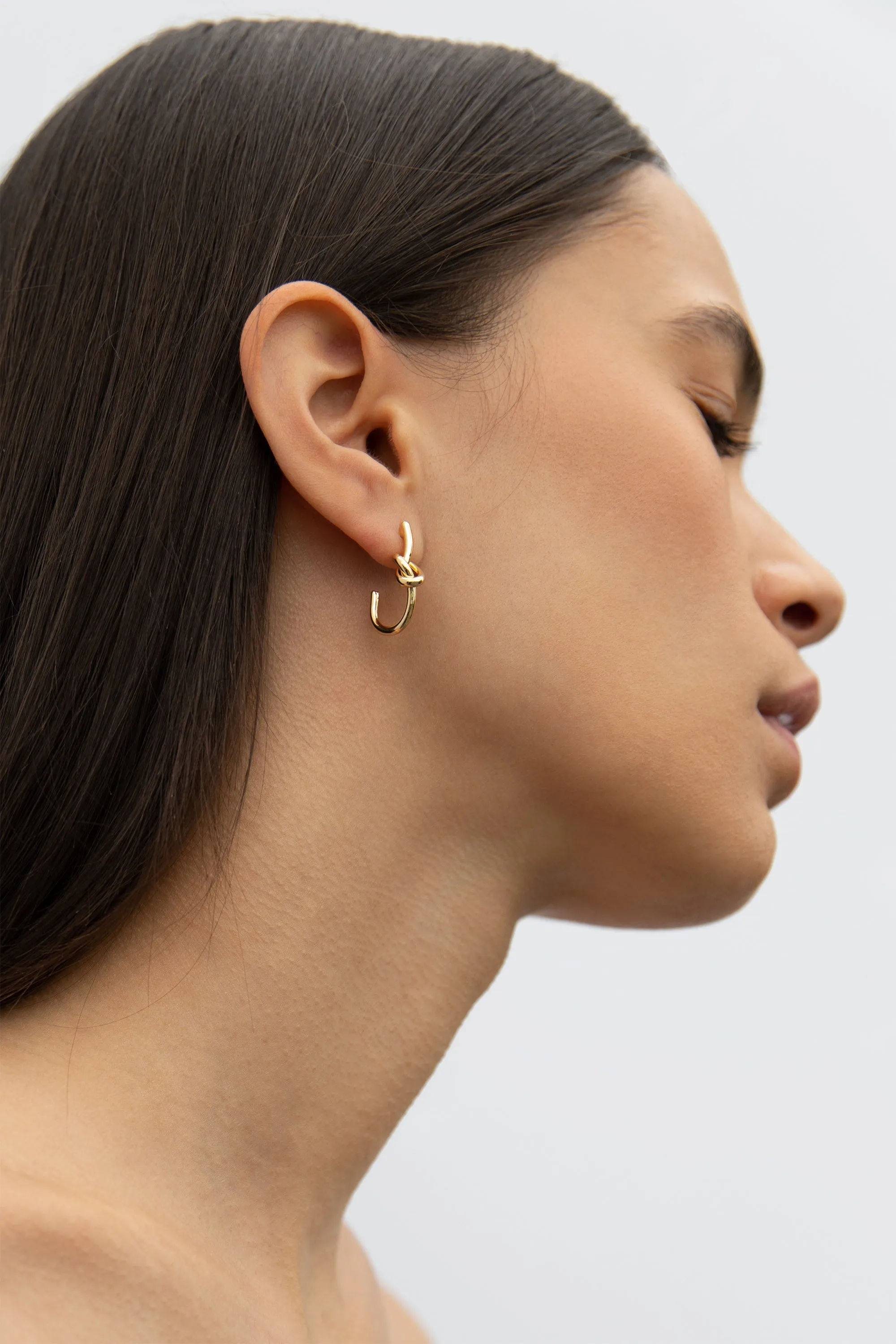 KNOT OPEN HOOP EARRING sold by OAK AND FORT