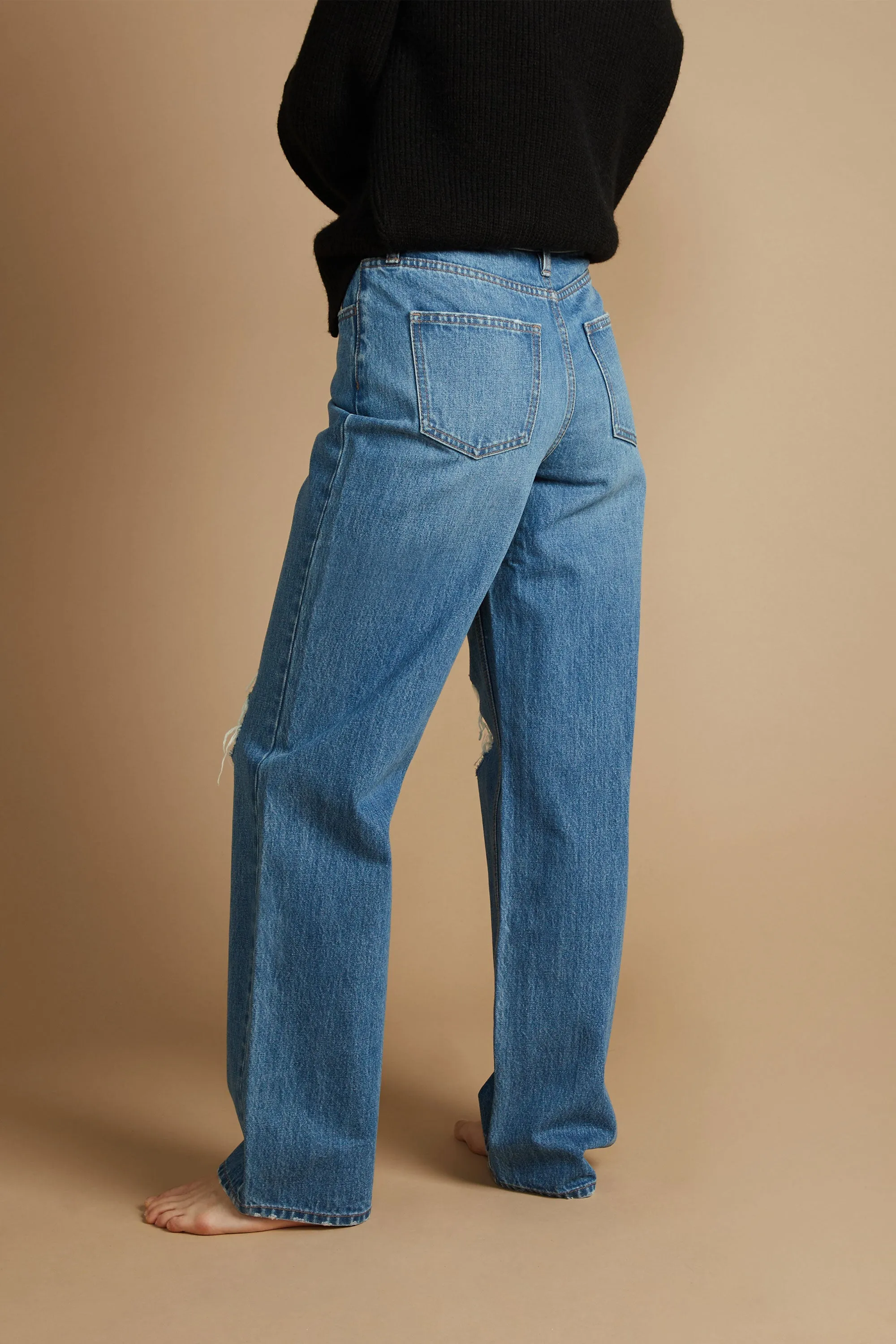 STRAIGHT LEG DISTRESSED JEAN sold by OAK AND FORT product image thumbnail 5