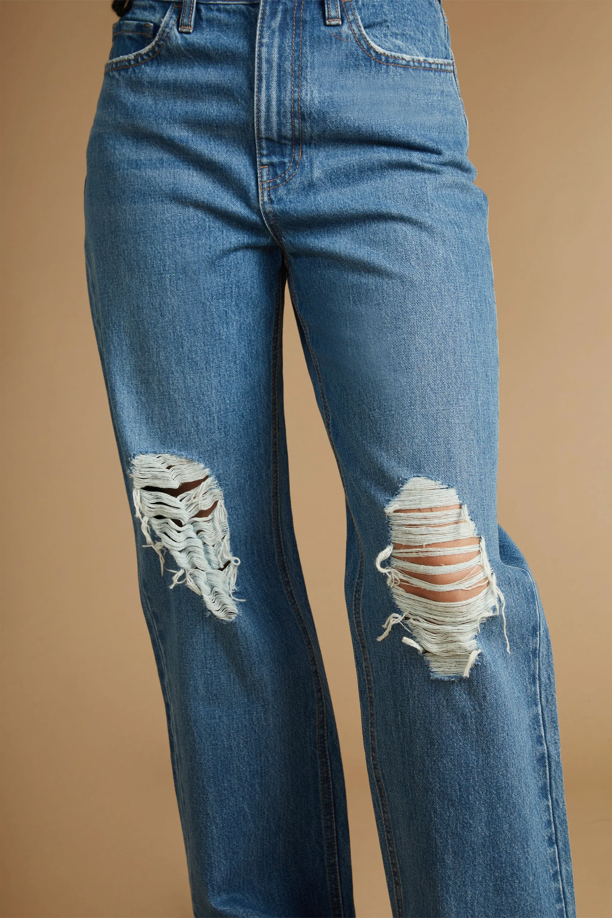 STRAIGHT LEG DISTRESSED JEAN sold by OAK AND FORT product image thumbnail 3
