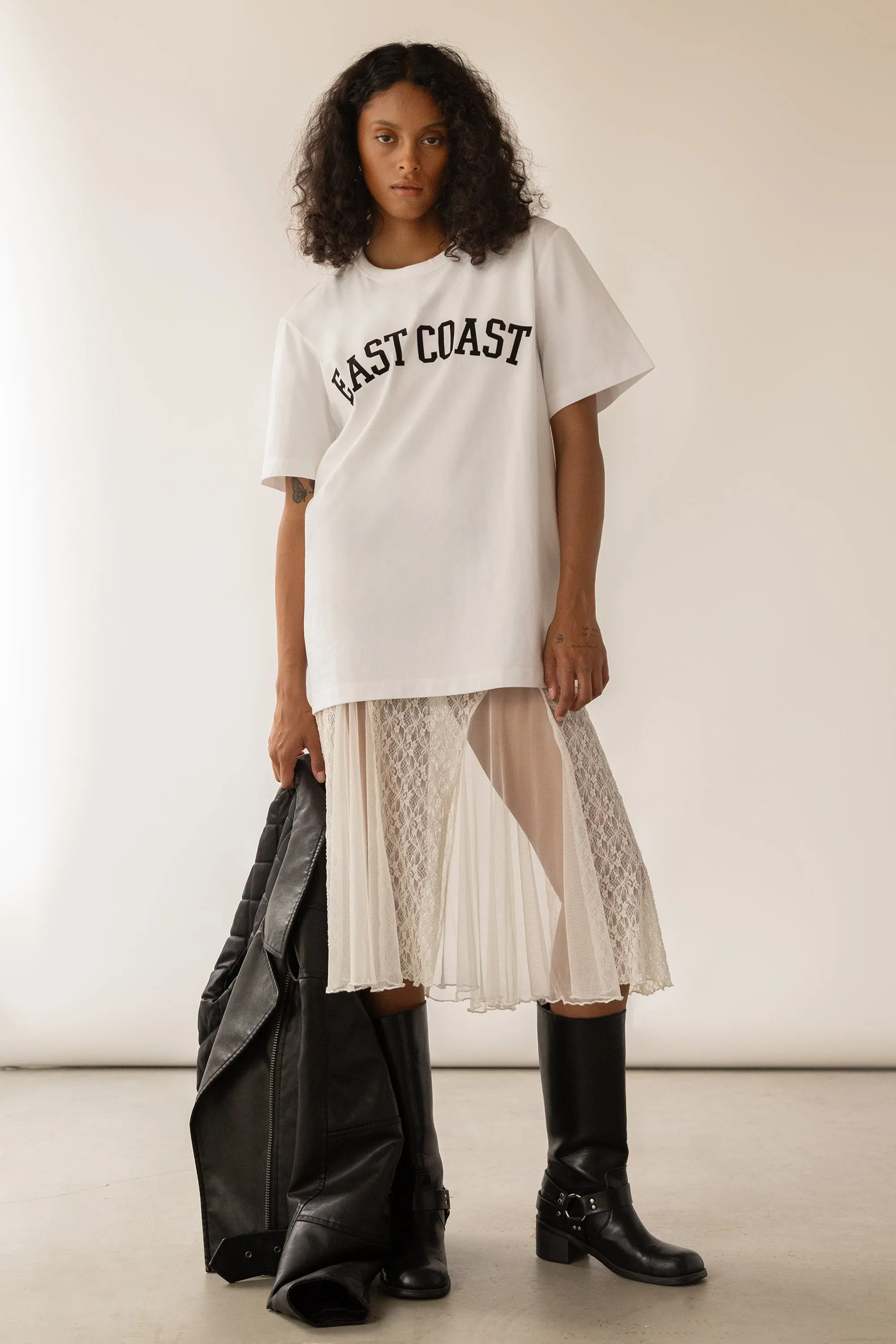 LACE SHORT SLEEVE MIDI DRESS sold by OAK AND FORT product image thumbnail 2