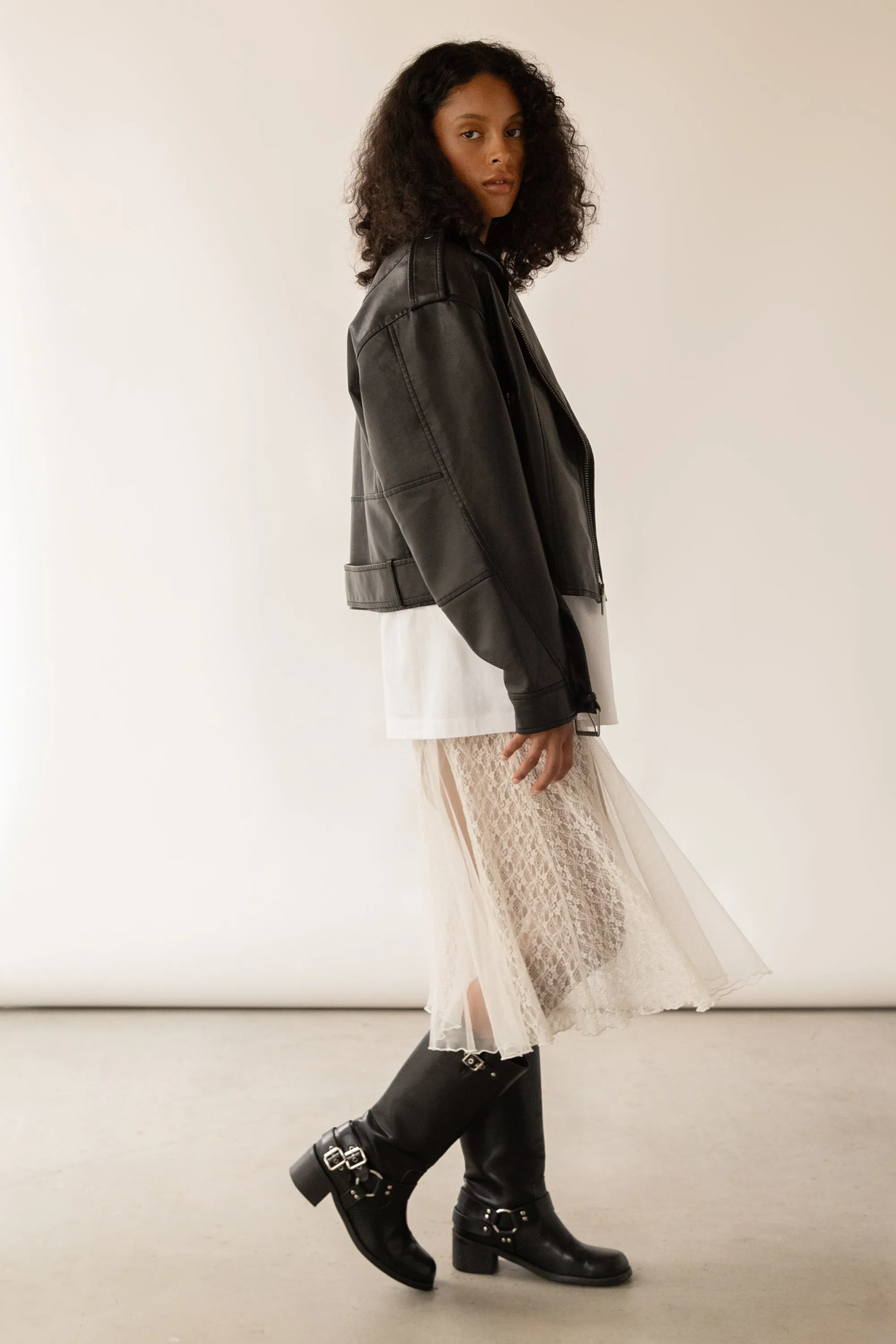 LACE SHORT SLEEVE MIDI DRESS sold by OAK AND FORT product image thumbnail 3