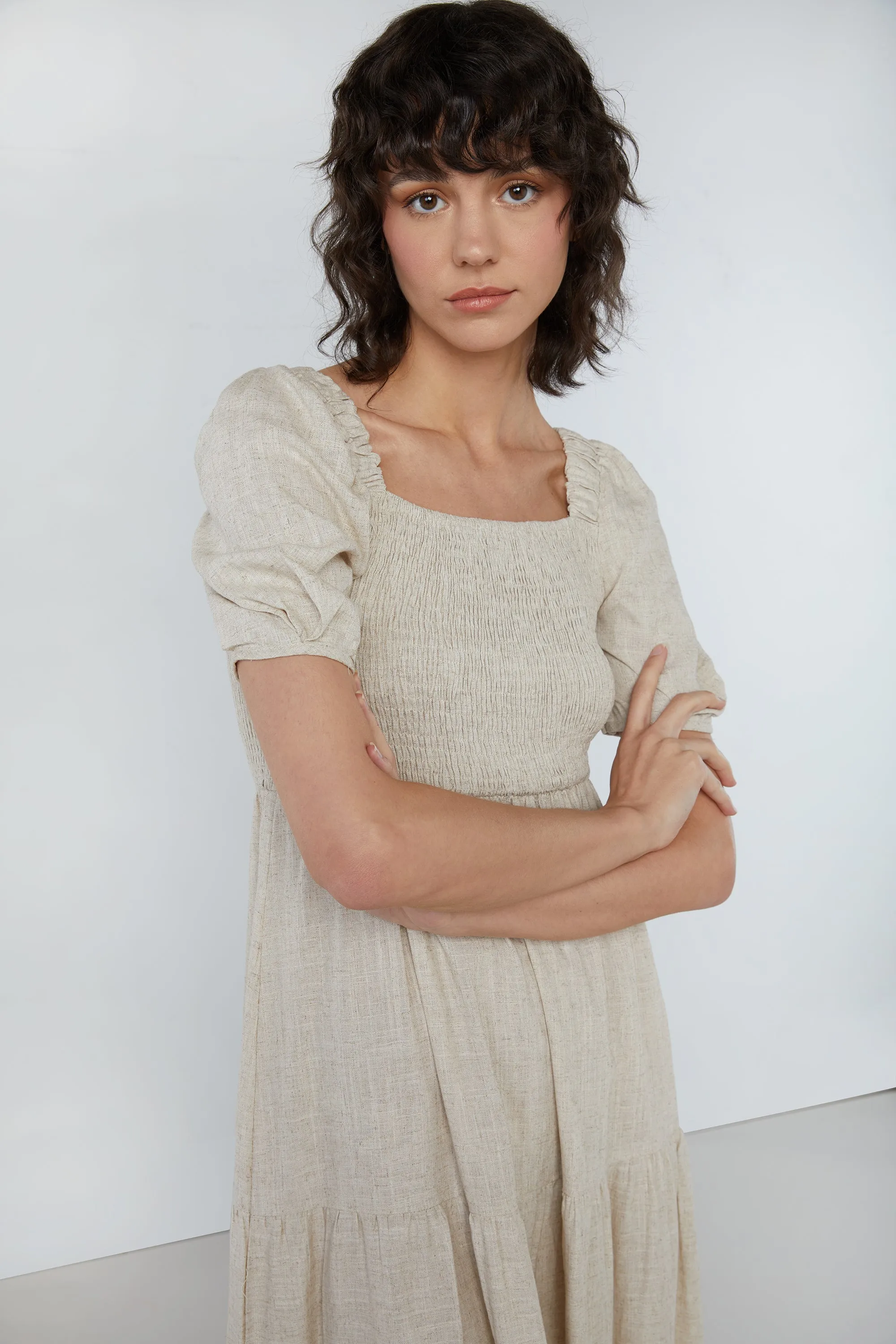 SMOCKED TIERED DRESS sold by OAK AND FORT product image thumbnail 4