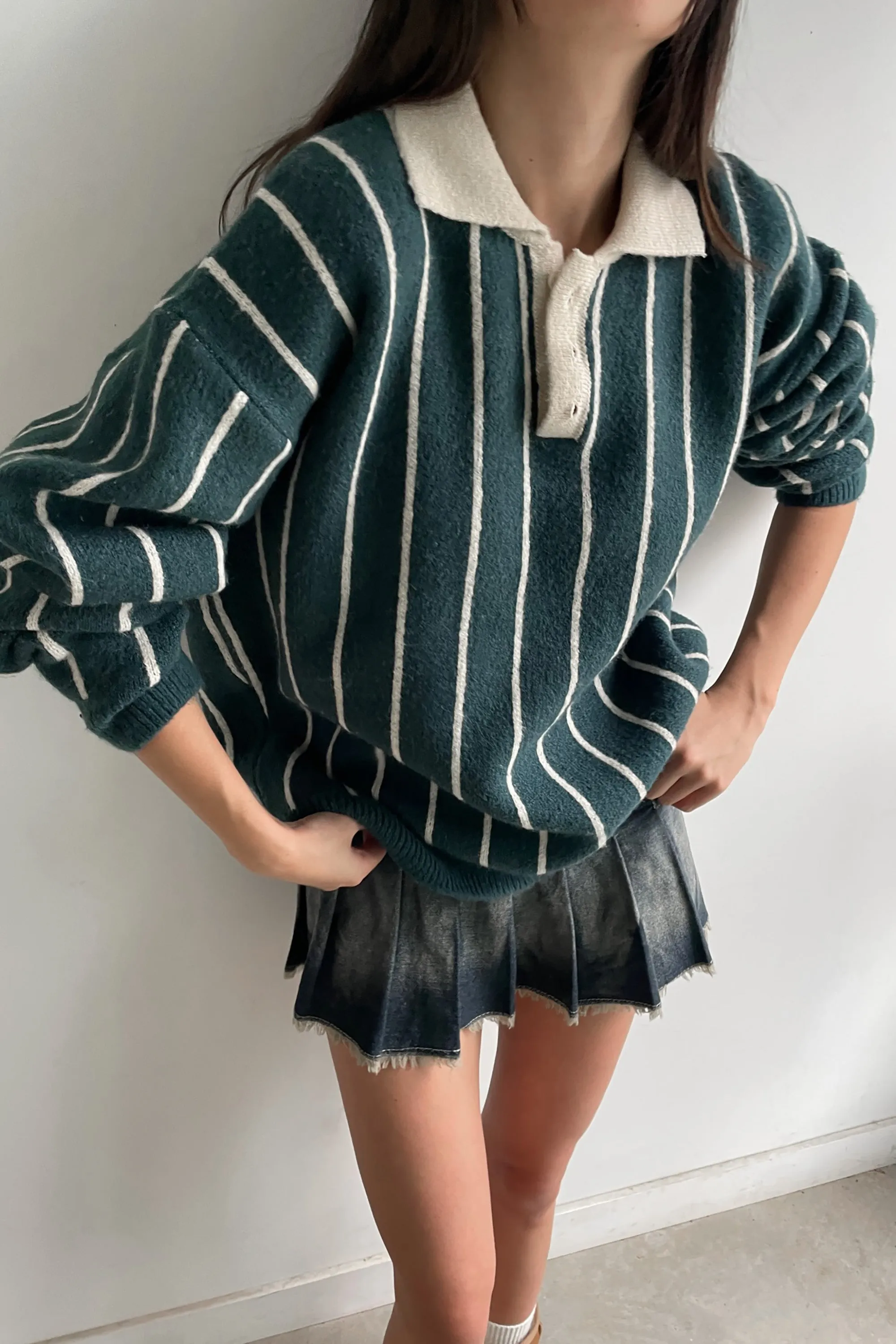 STRIPED RUGBY SWEATER sold by OAK AND FORT