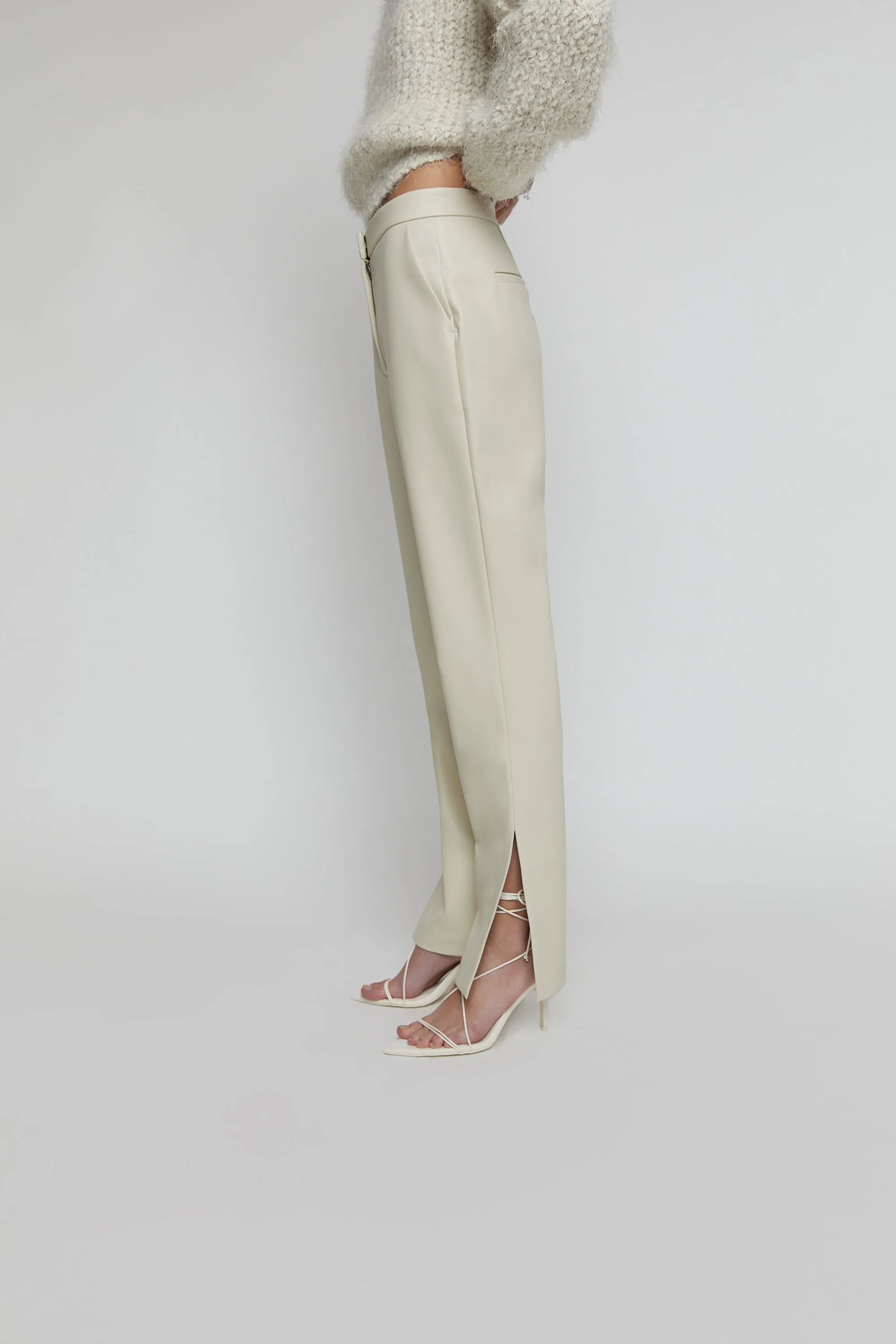 VEGAN LEATHER PANT WITH SIDE SLIT sold by OAK AND FORT product image thumbnail 2