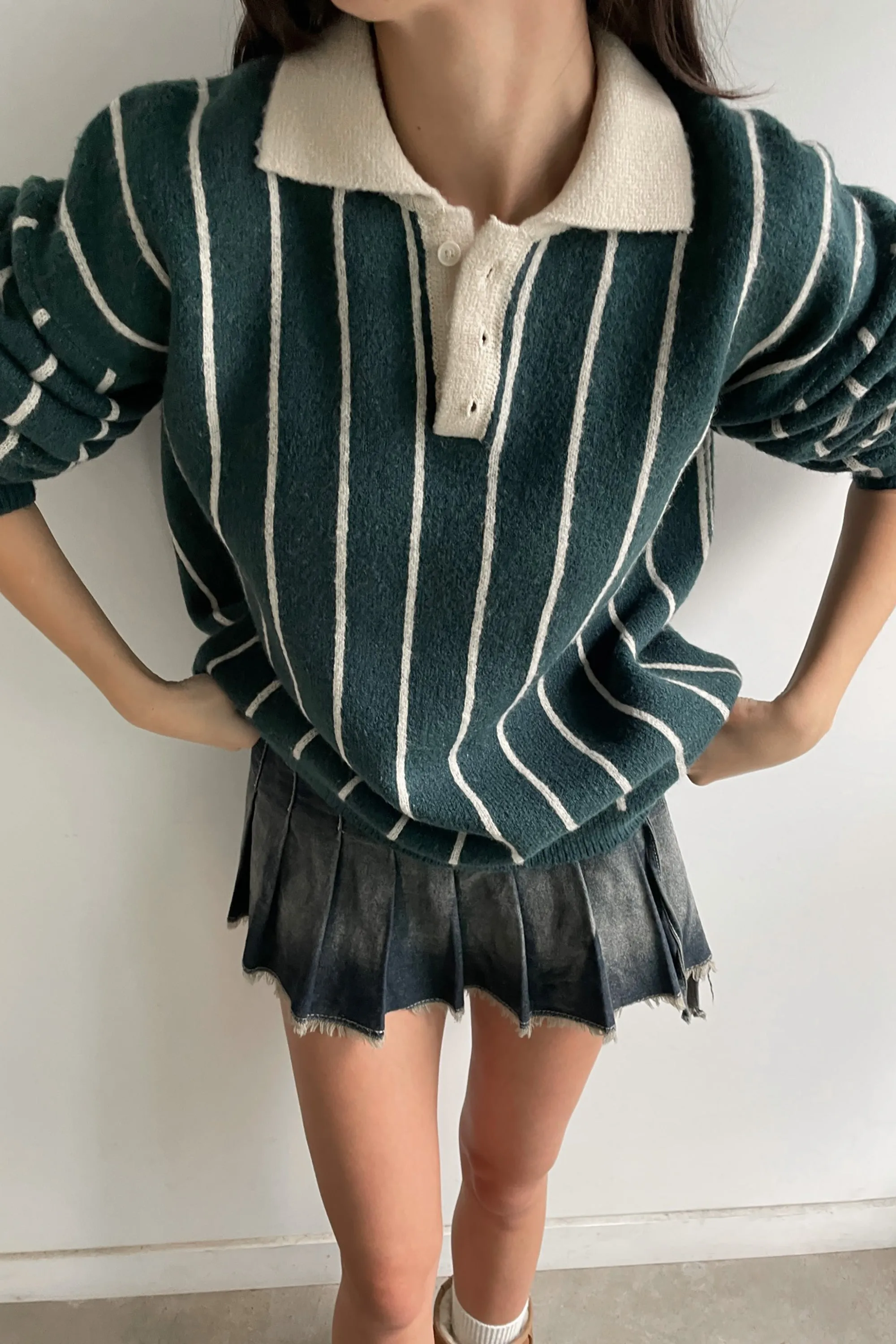 STRIPED RUGBY SWEATER sold by OAK AND FORT product image thumbnail 5