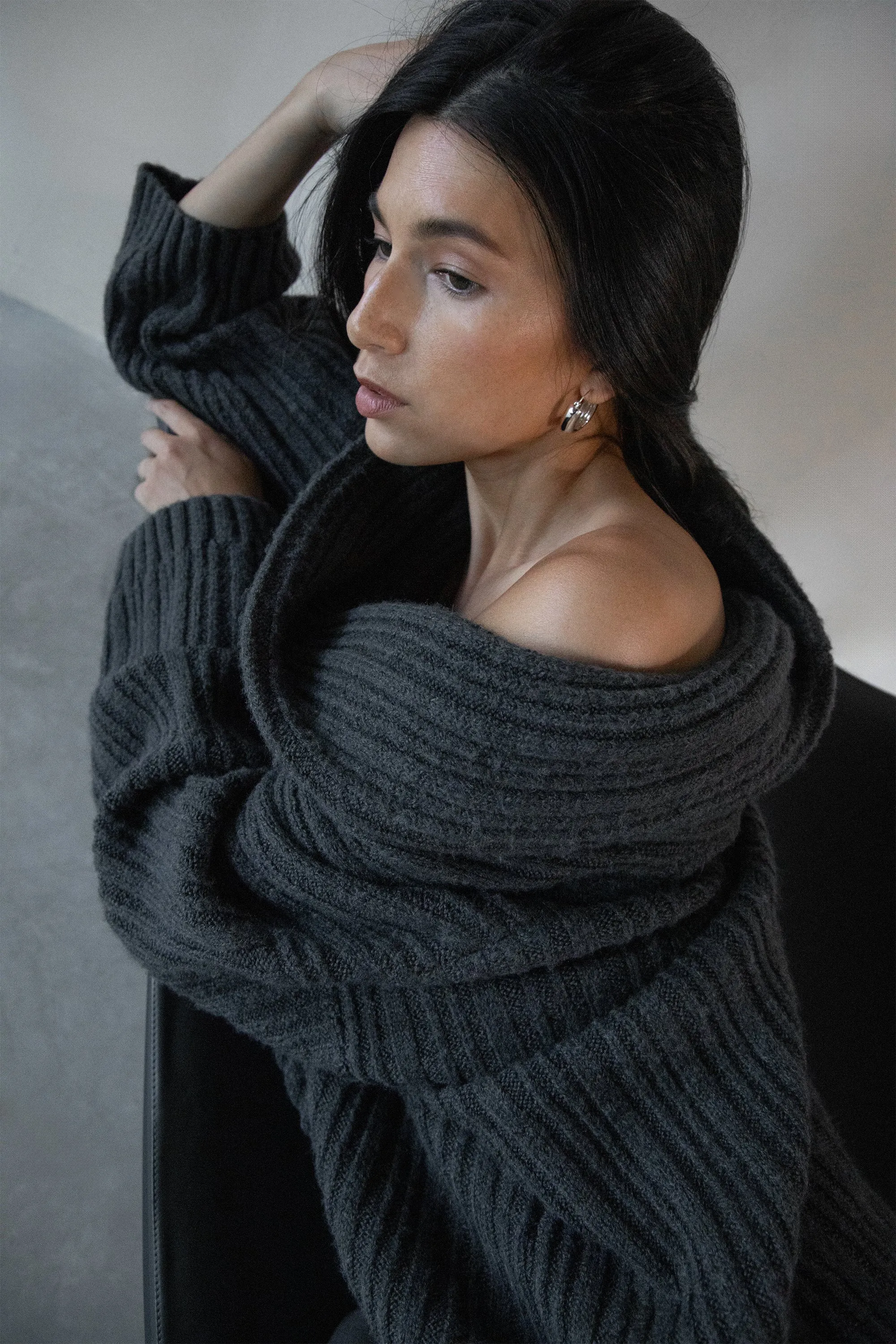 OVERSIZED SLOUCHY OFF THE SHOULDER SWEATER sold by OAK AND FORT product image thumbnail 2