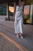 V-NECK SATIN SLIP MIDI DRESS sold by OAK AND FORT