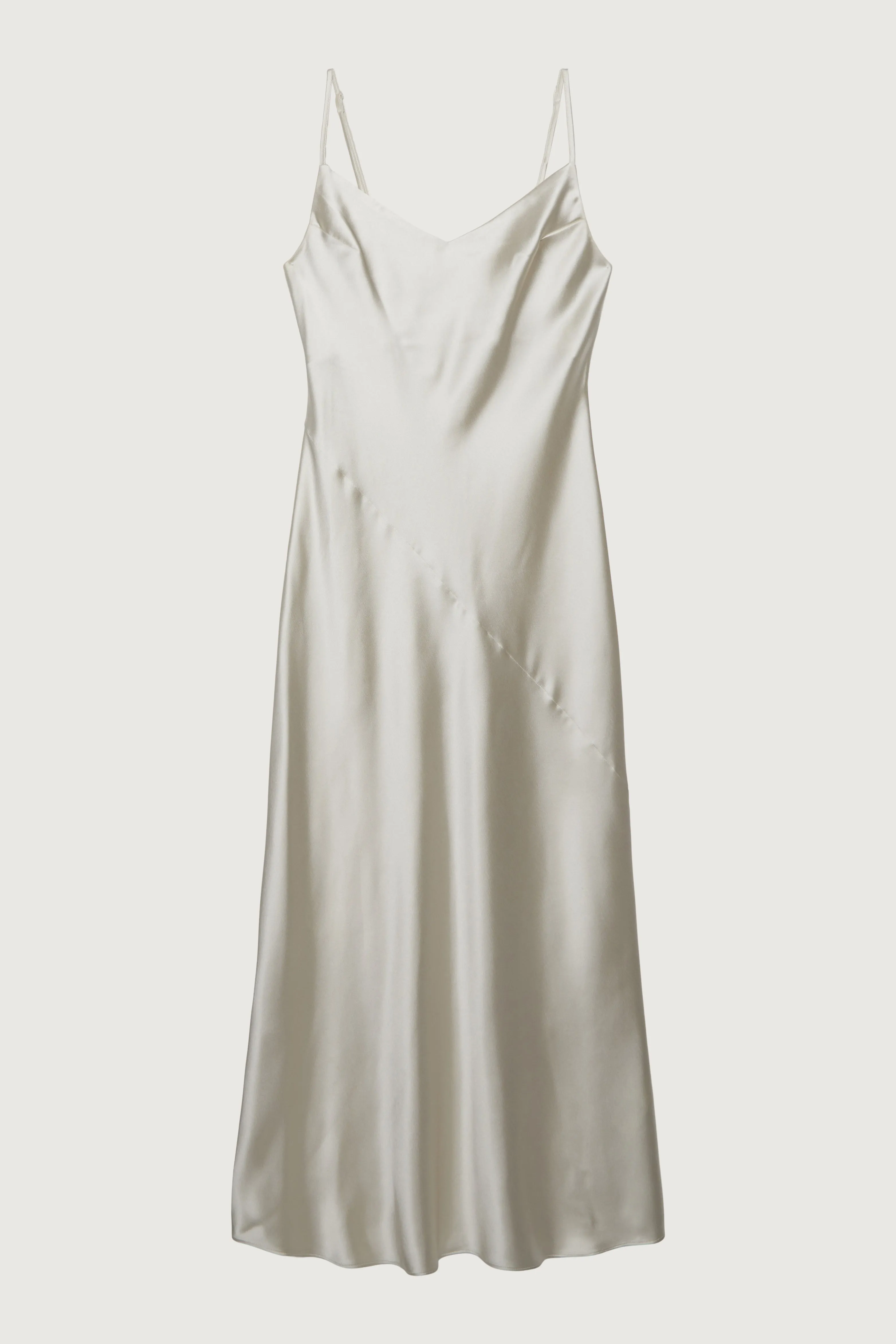 V-NECK SATIN SLIP MIDI DRESS sold by OAK AND FORT product image thumbnail 3