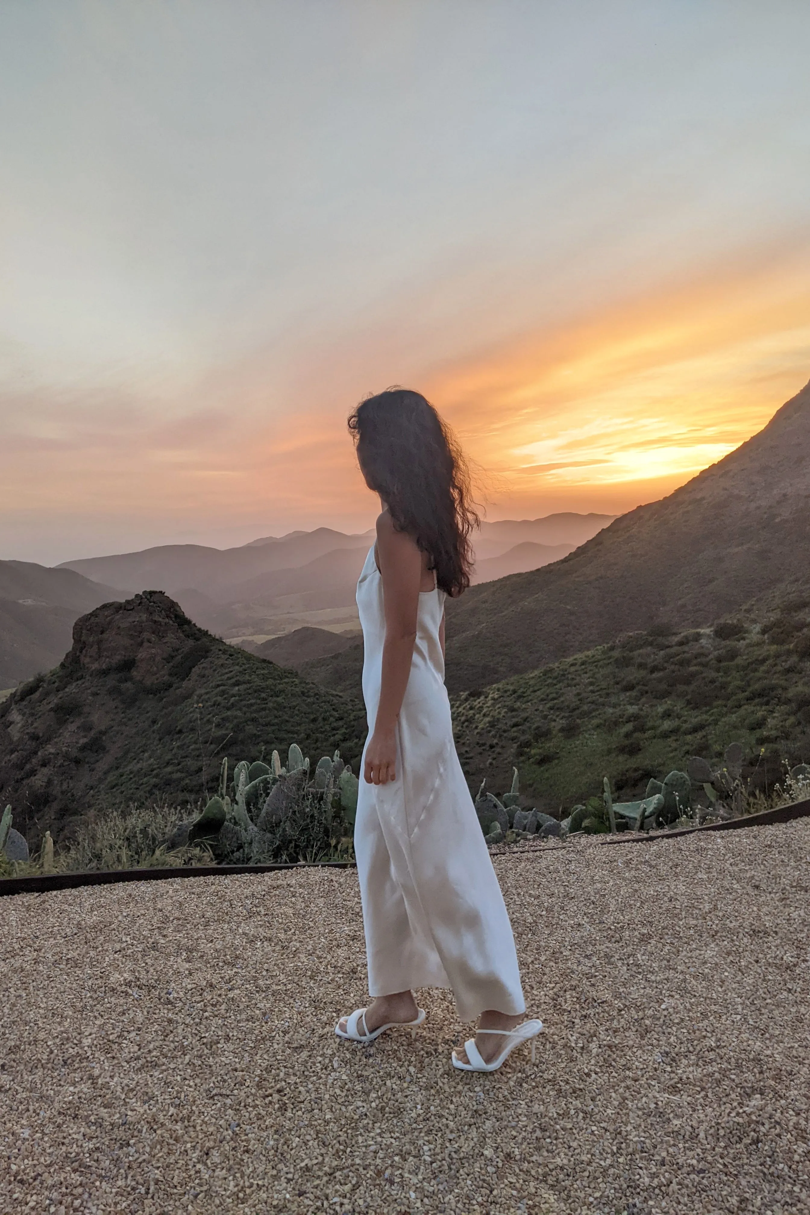 V-NECK SATIN SLIP MIDI DRESS sold by OAK AND FORT