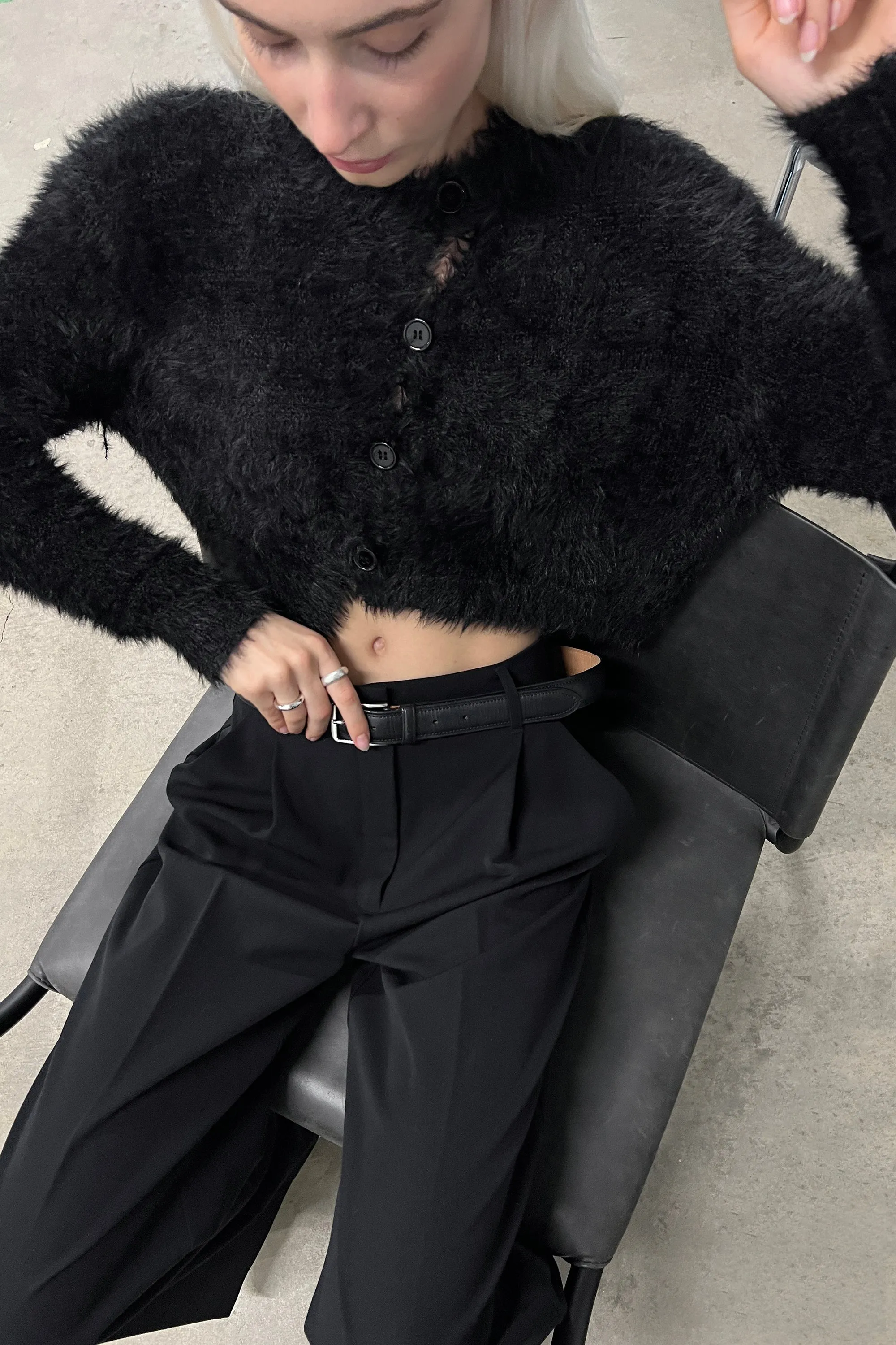 CROPPED ASYMMETRICAL CARDIGAN sold by OAK AND FORT product image thumbnail 2