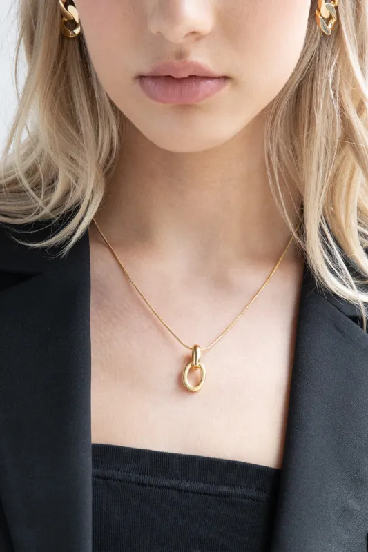 DOUBLE HOOP PENDANT NECKLACE sold by OAK AND FORT