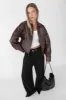 DISTRESSED VEGAN LEATHER BOMBER JACKET sold by OAK AND FORT