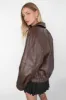 DISTRESSED VEGAN LEATHER BOMBER JACKET sold by OAK AND FORT