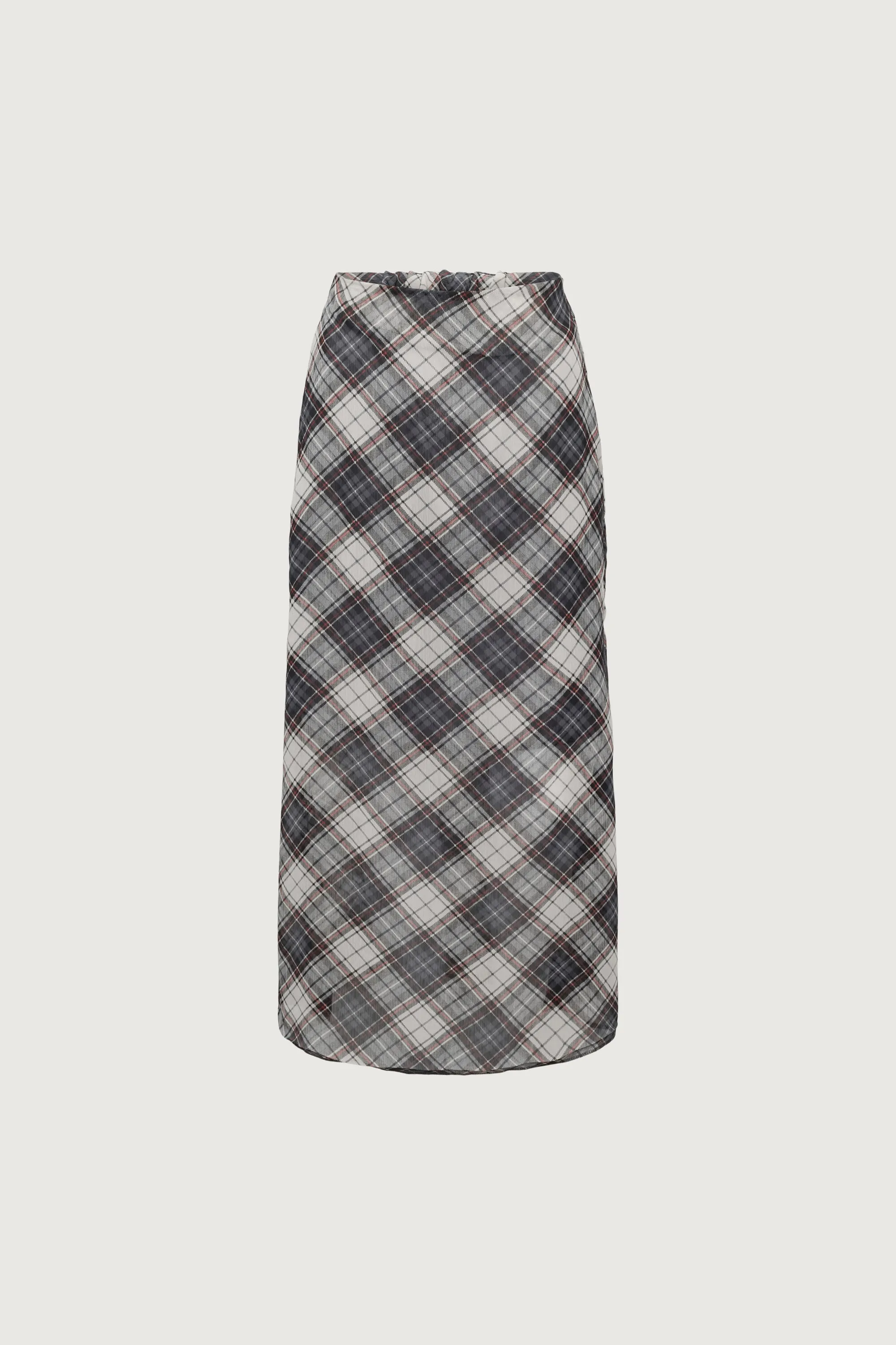 PLAID CHIFFON MIDI SKIRT sold by OAK AND FORT product image thumbnail 5