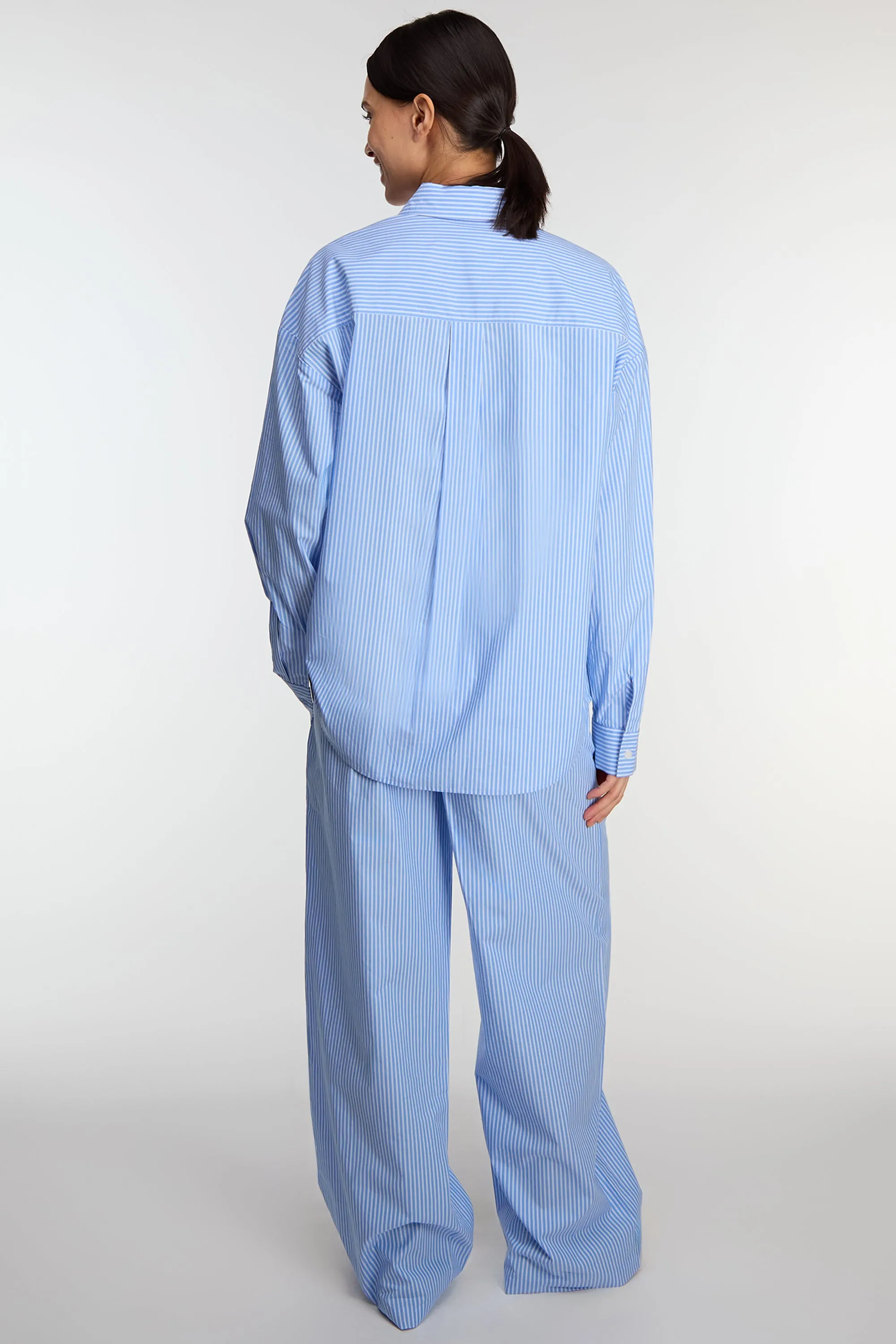 STRIPED COTTON POPLIN BUTTON FRONT SHIRT sold by OAK AND FORT product image thumbnail 5