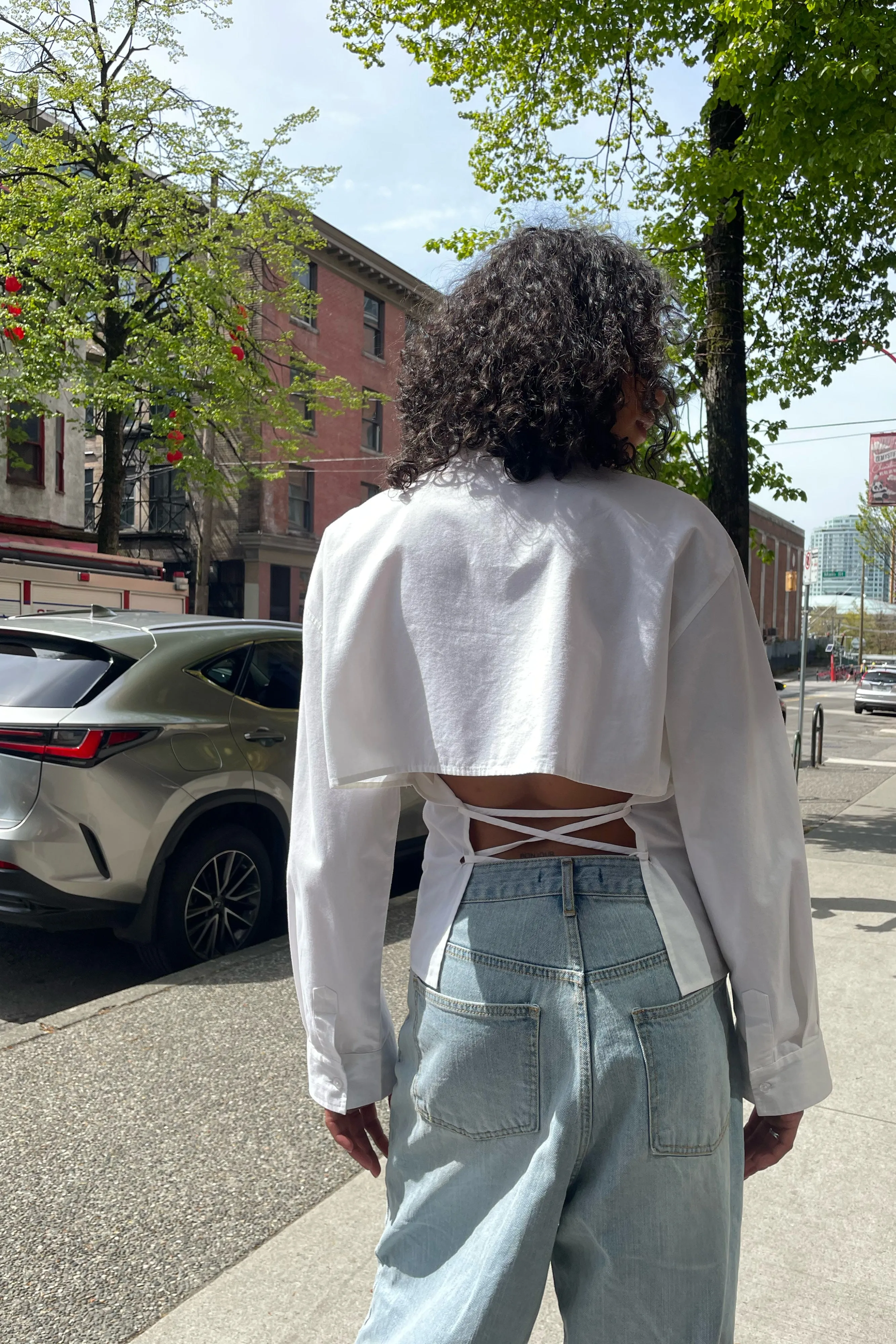 OPEN BACK SHIRT WITH TIES sold by OAK AND FORT product image thumbnail 3