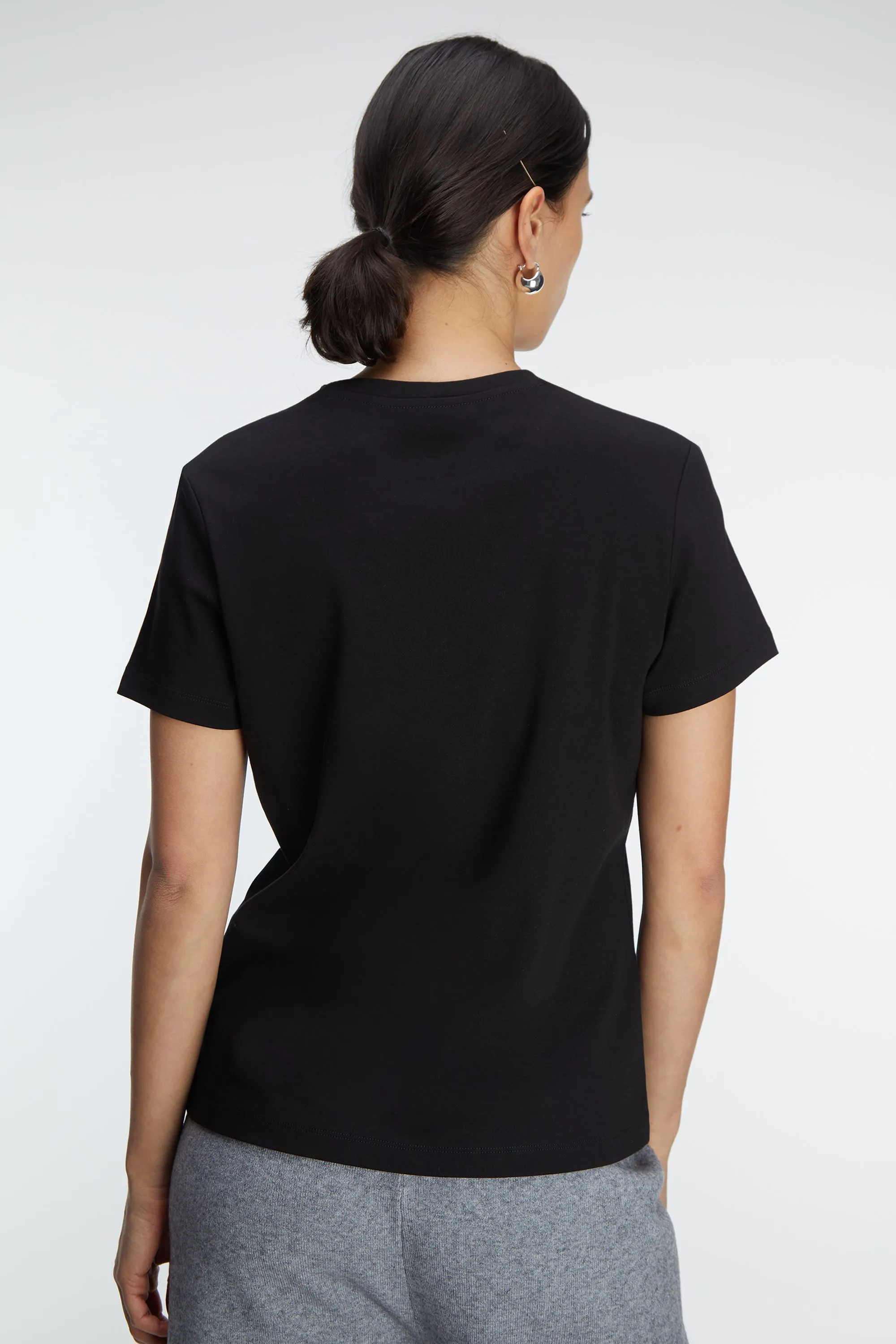 DOUBLE-KNIT COTTON CREWNECK T-SHIRT sold by OAK AND FORT product image thumbnail 4