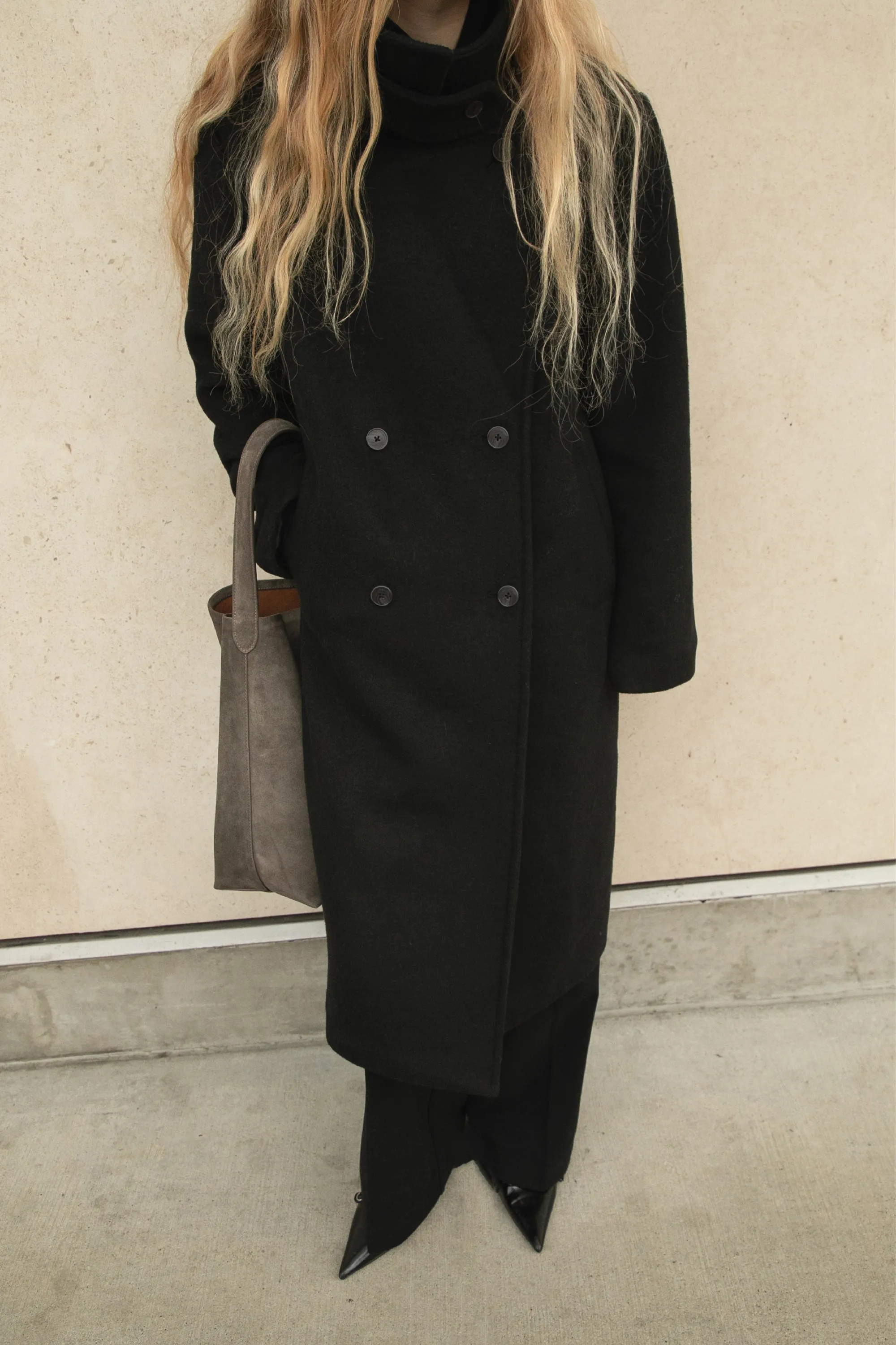 WOOL-BLEND DOUBLE BREASTED COAT WITH POCKETS sold by OAK AND FORT product image thumbnail 4