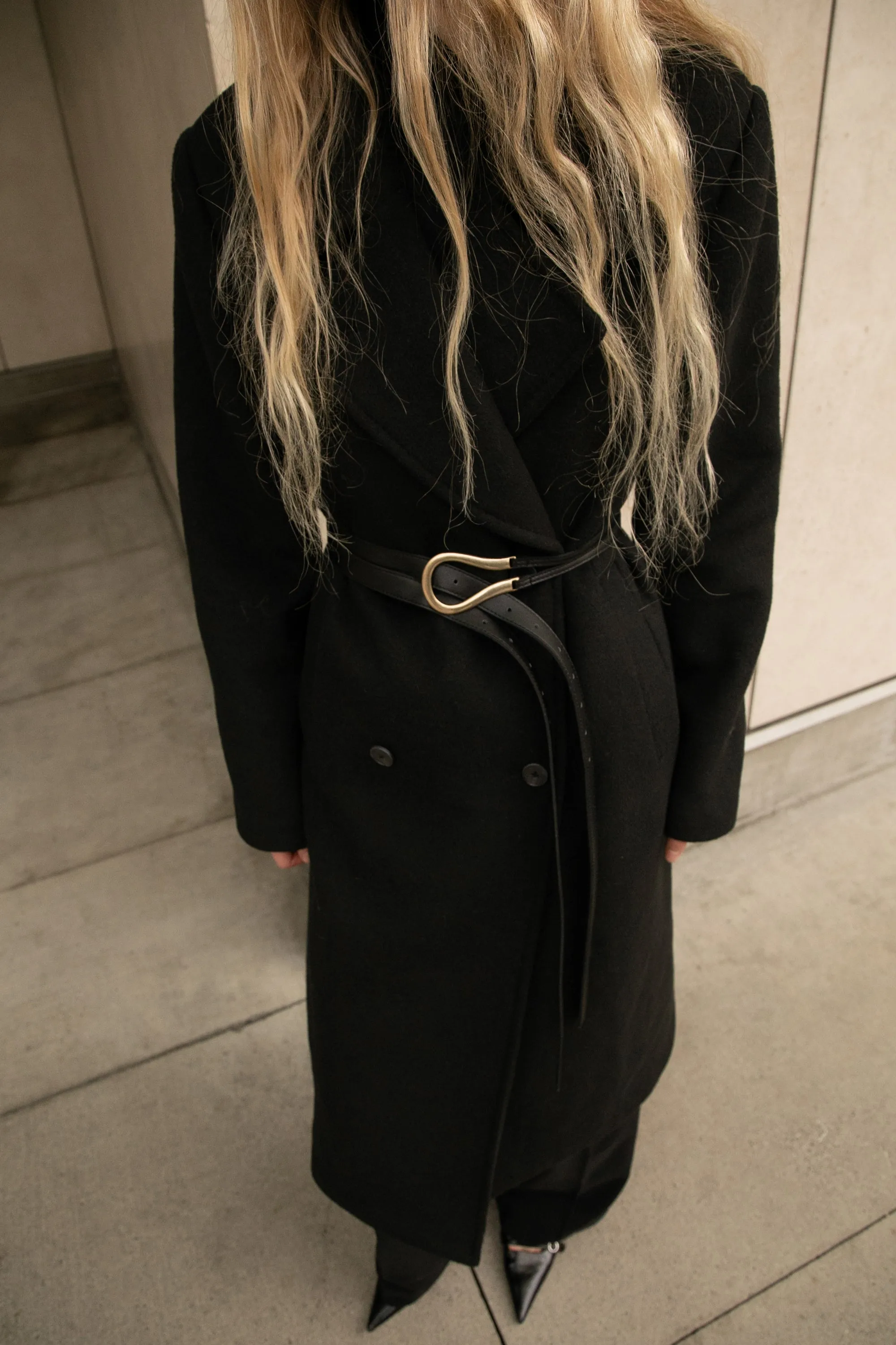 WOOL-BLEND DOUBLE BREASTED COAT WITH POCKETS sold by OAK AND FORT